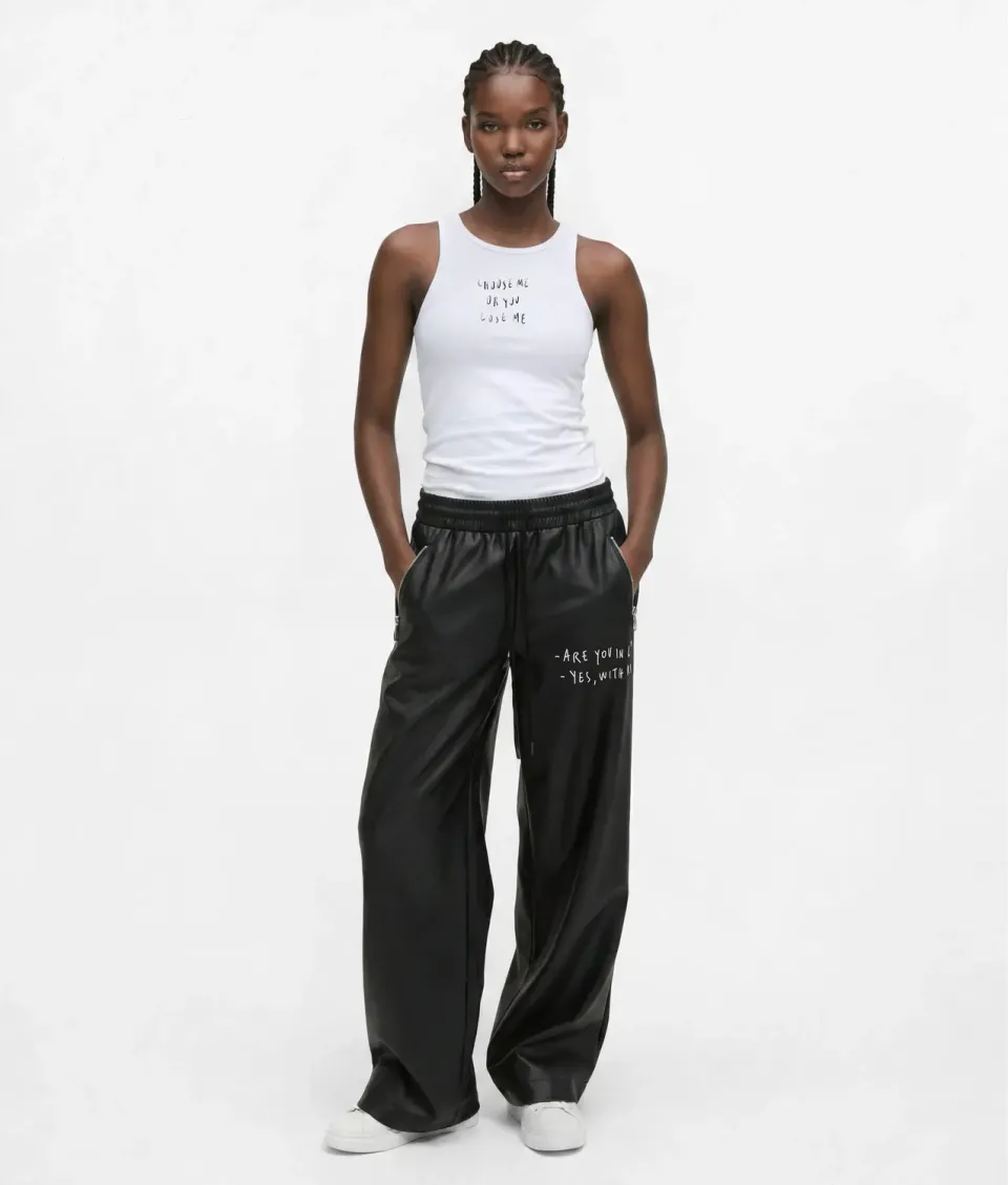Karl Lagerfeld KLJ x Pietro Terzini Hose Kunstleder