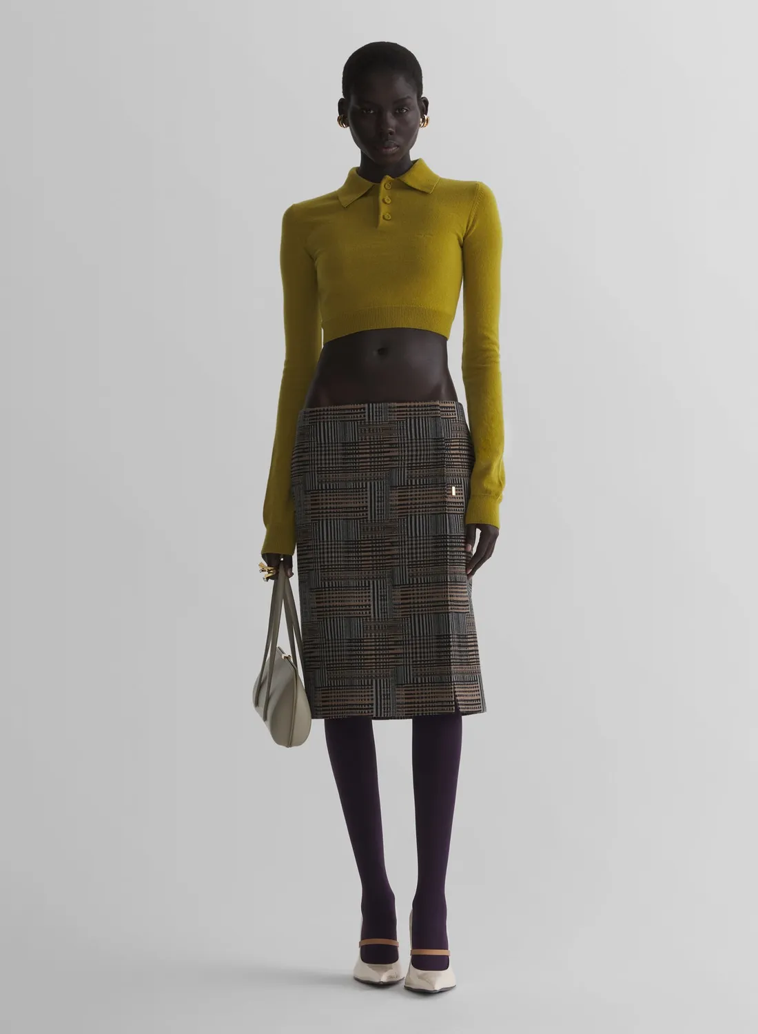 Mugler Moss Cashmere Polo moos Kaschmir cropped