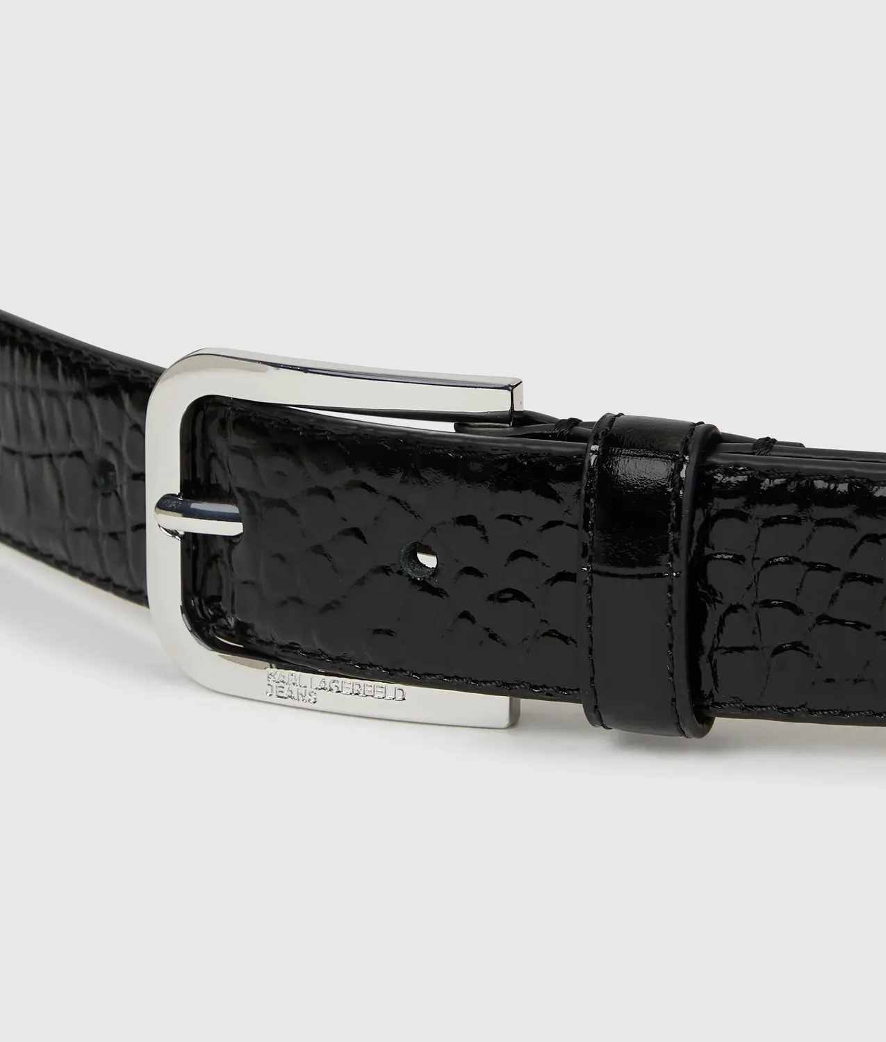 Karl Lagerfeld Croco Ledergürtel Eck-Schnalle