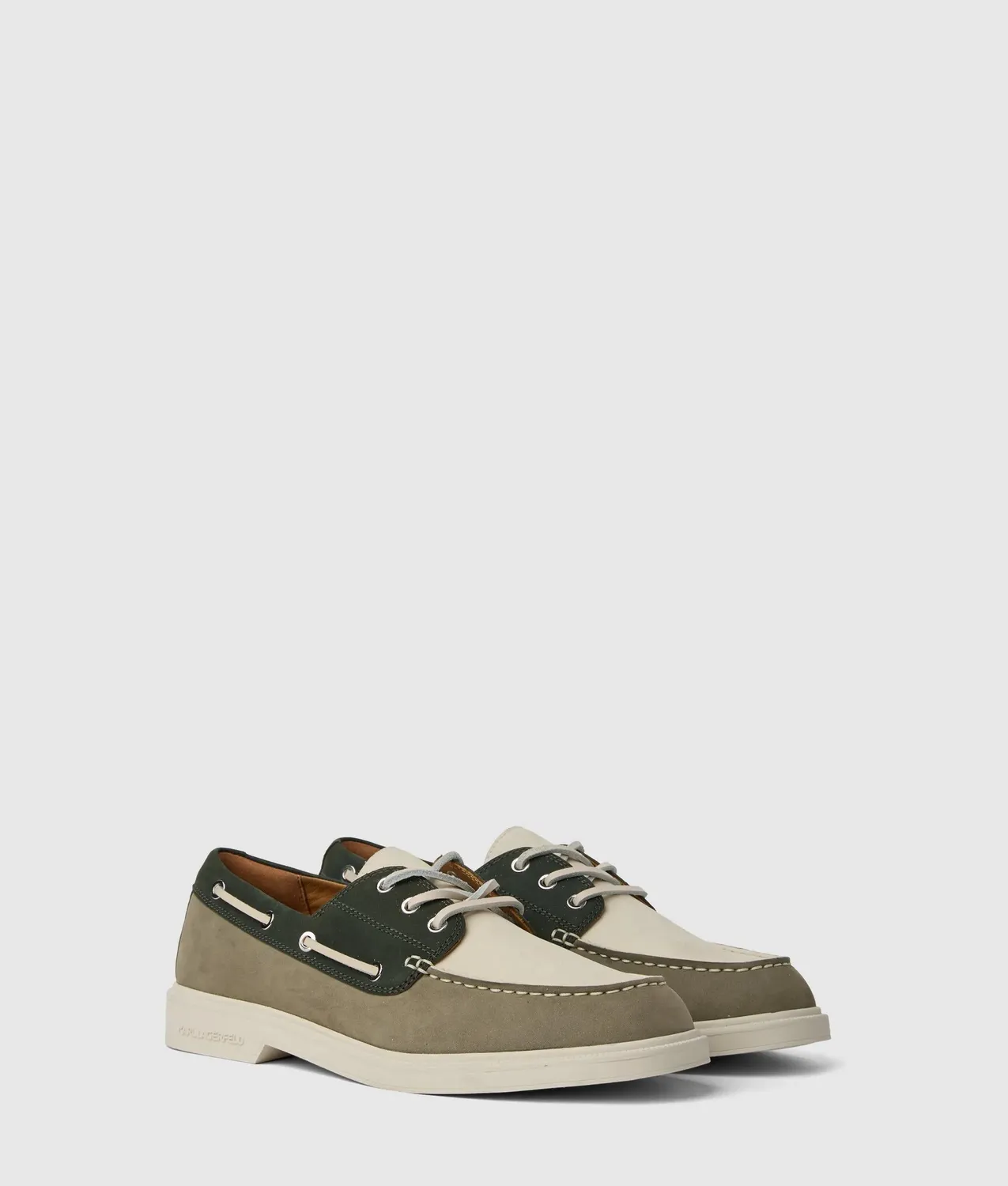 Karl Lagerfeld Kori Tri-Color Boat Shoes Suede