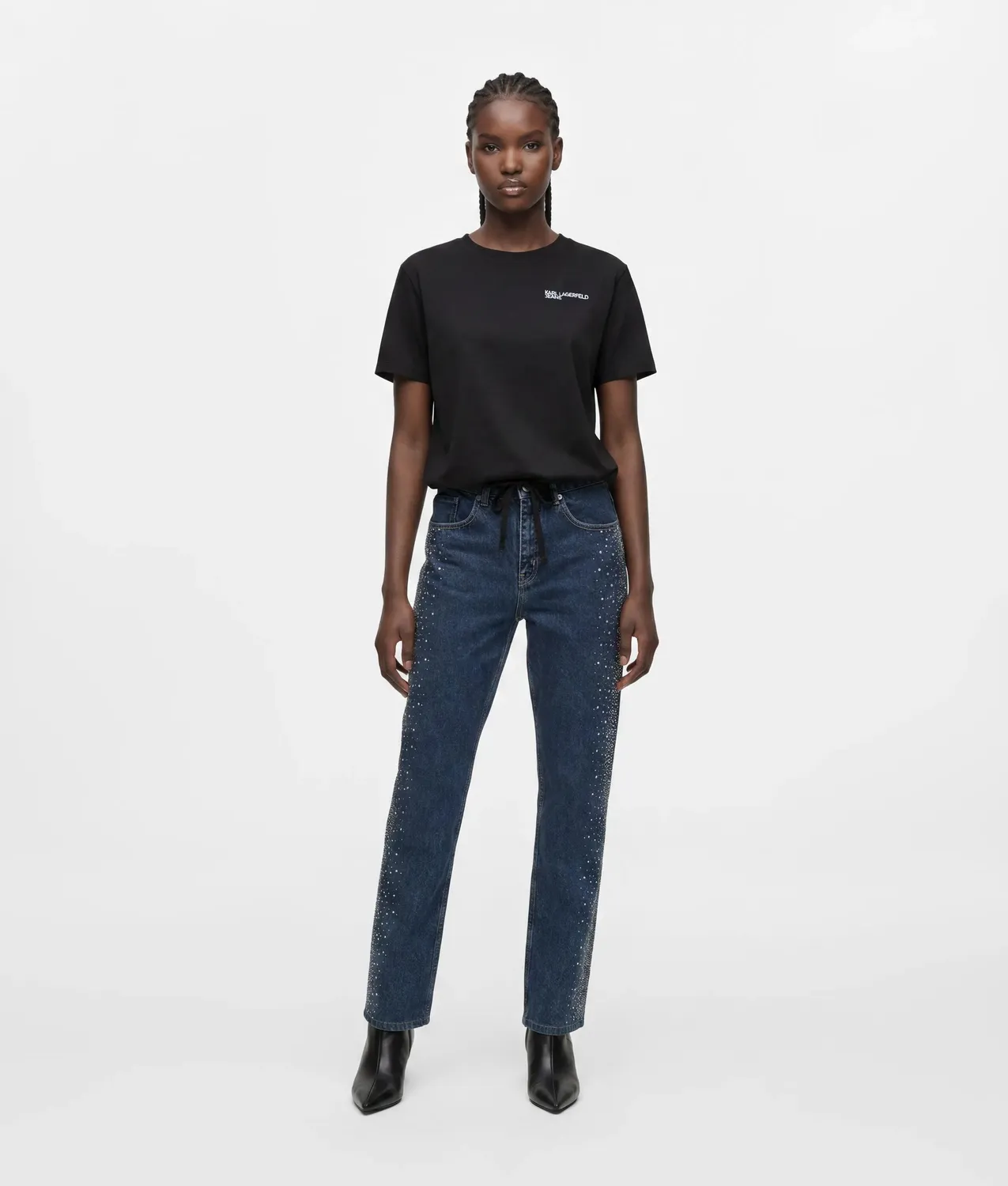 Karl Lagerfeld KL Jeans Tied-Hem T-Shirt mit Logo