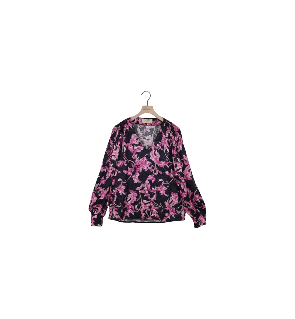 Mos Mosh ReLoved MMPeytin Crawl Bluse Schwarz S floral