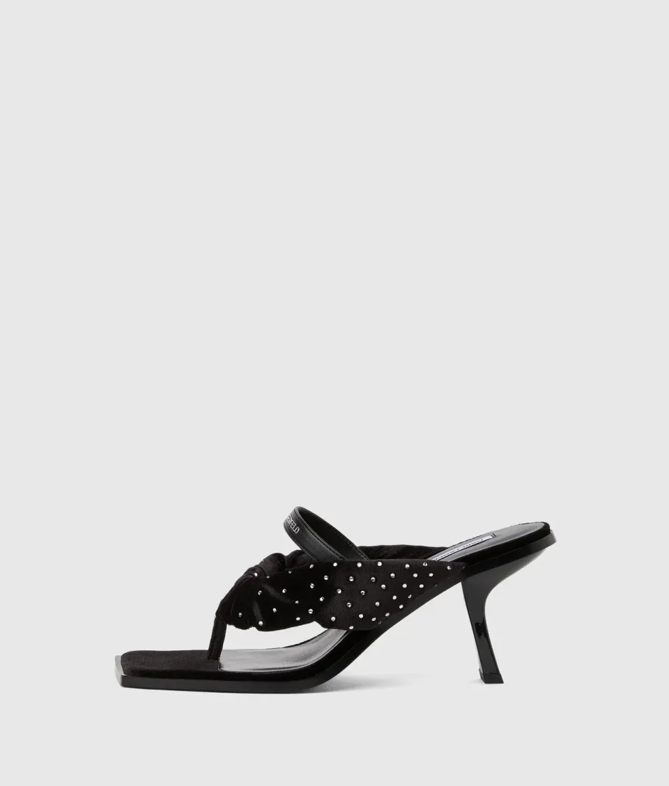 Karl Lagerfeld Karmel Sandalen Absatz Samt Strass