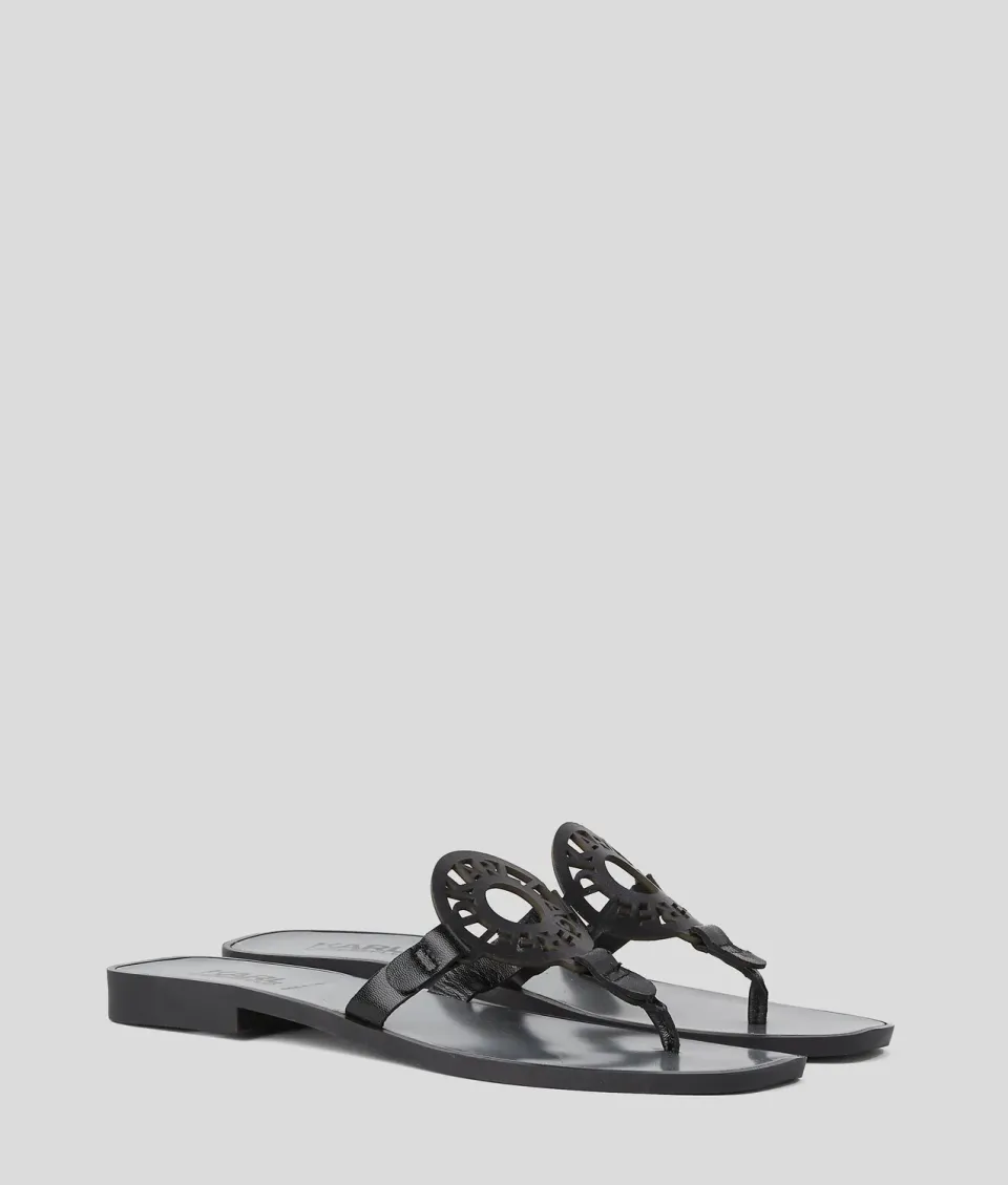 Karl Lagerfeld Ring Logo Sandalen Damen 4-10 Leder