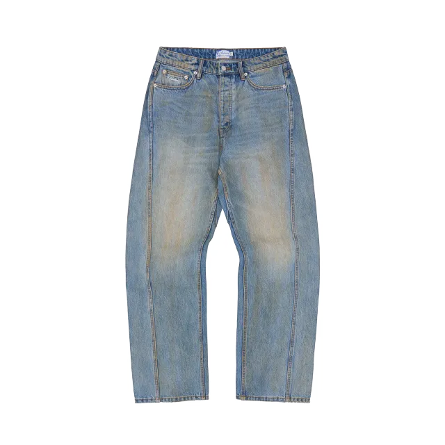 Corteiz Ardwear Panel Baggy Jeans Washed Indigo Denim