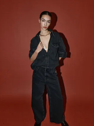 Mos Mosh MMHNice Drapy Hemd Schwarz Denim