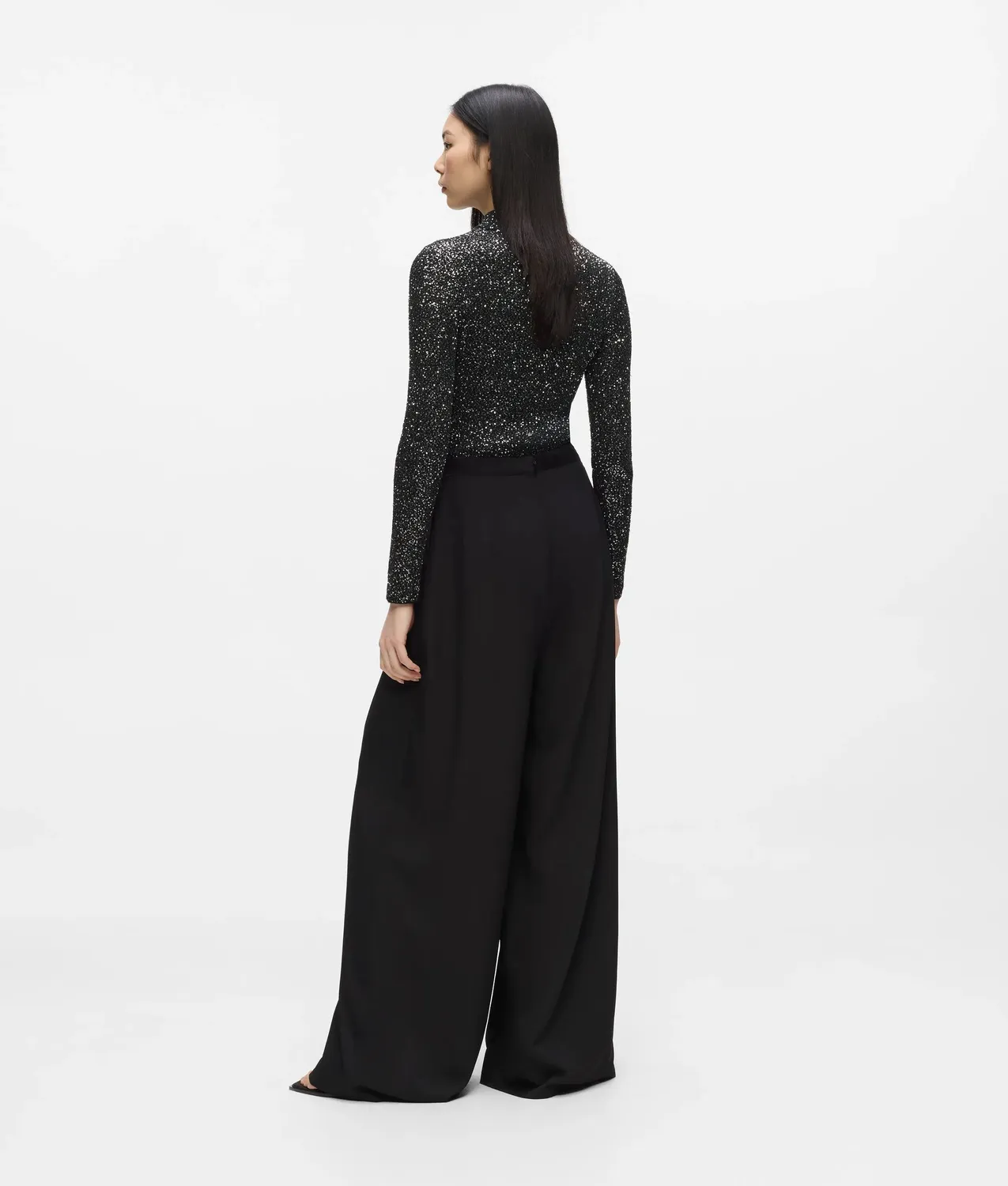Karl Lagerfeld Pleated Wide-Leg Hose Damen Stickerei