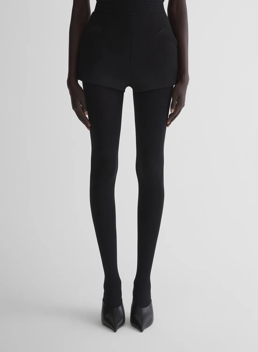 Mugler Re/Edit Lingerie Shorts schwarz Wolle
