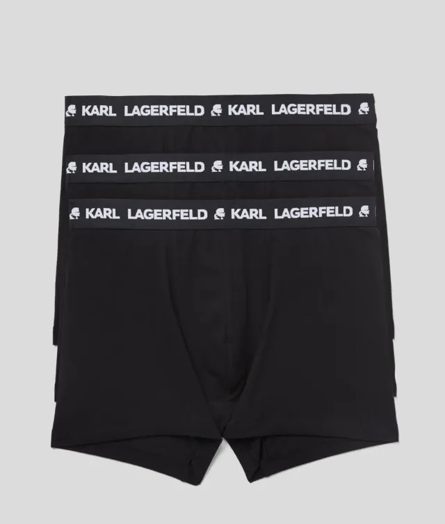 Karl Lagerfeld Logo Trunks 3er-Pack monochrom Baumwolle