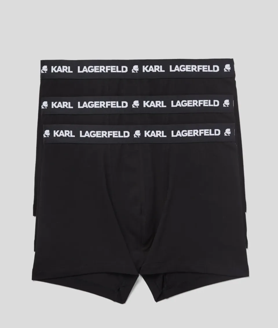 Karl Lagerfeld Logo Trunks 3er-Pack monochrom Baumwolle