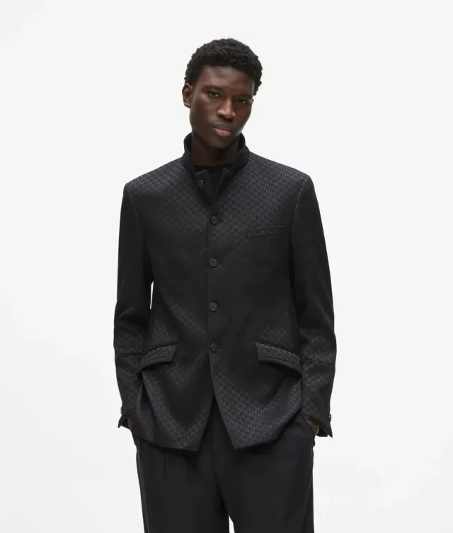 Karl Lagerfeld High-Stand-Collar Jacke Herren Struktur