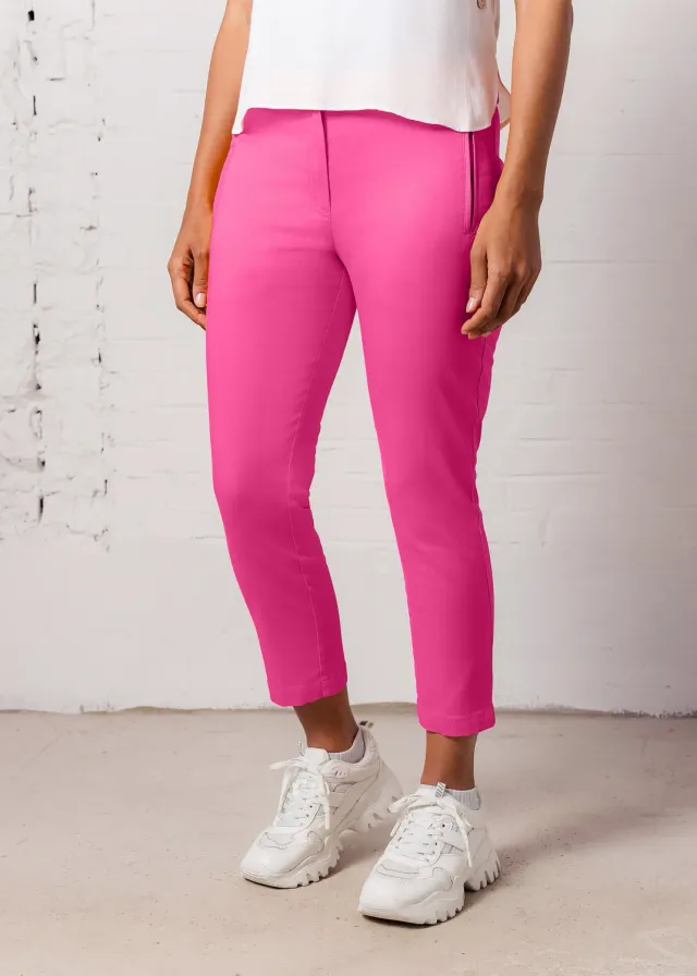 Senatex Hose 7/8 schmal Pink Baumwoll-Mix Gr.34-46