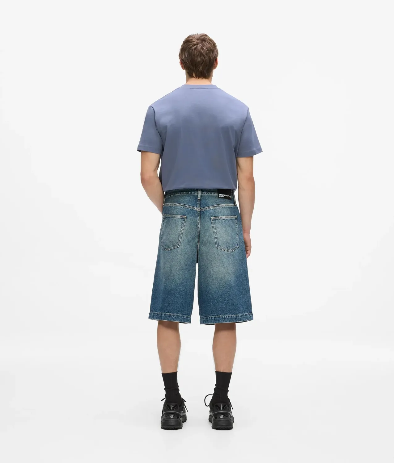 Karl Lagerfeld KL Jeans Baggy Washed Denim Shorts Herren washed