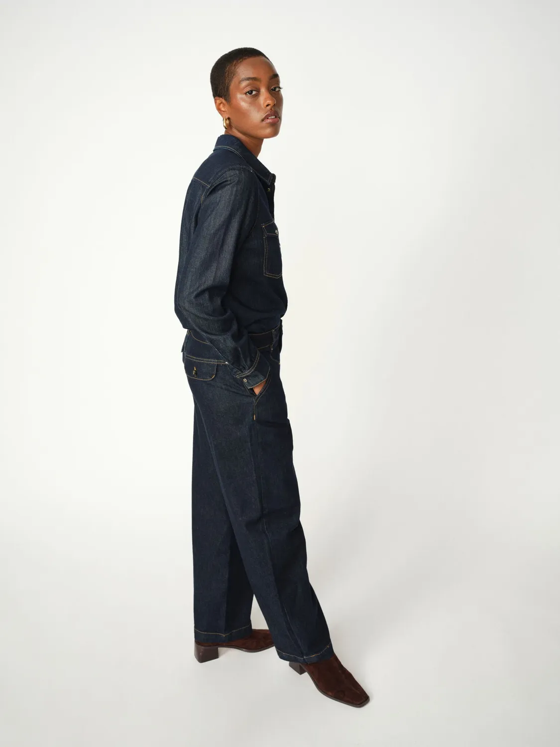 Mos Mosh MMTino Chino Jeans Dark Blue Mom Fit