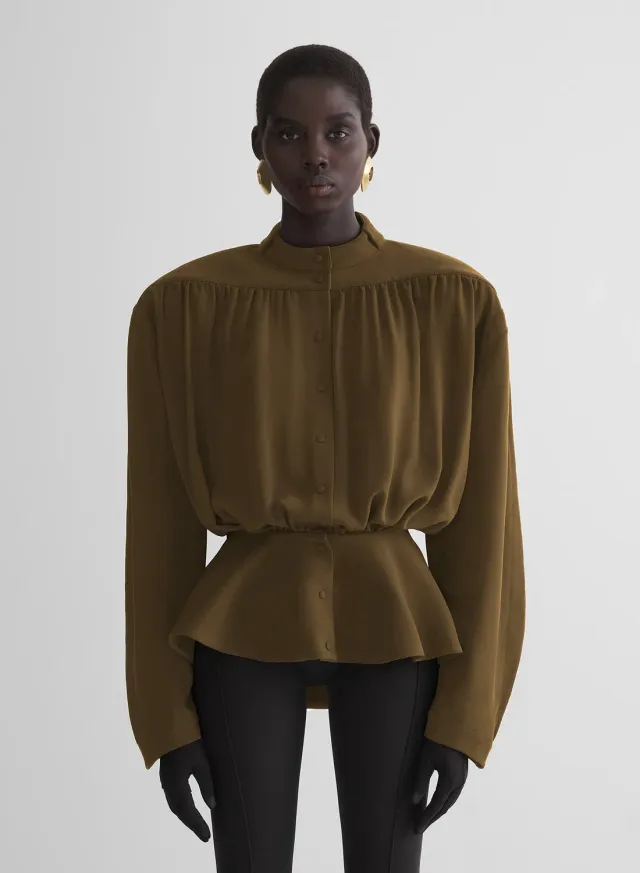 Mugler Re/Edit Hiver Russe Bluse khaki Crepe