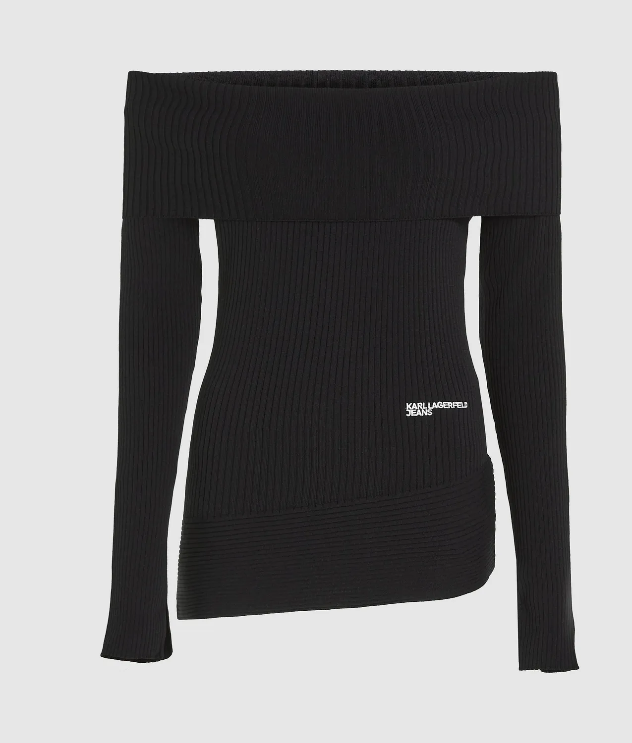 Karl Lagerfeld Off-Shoulder Stricktop Asymmetrisch