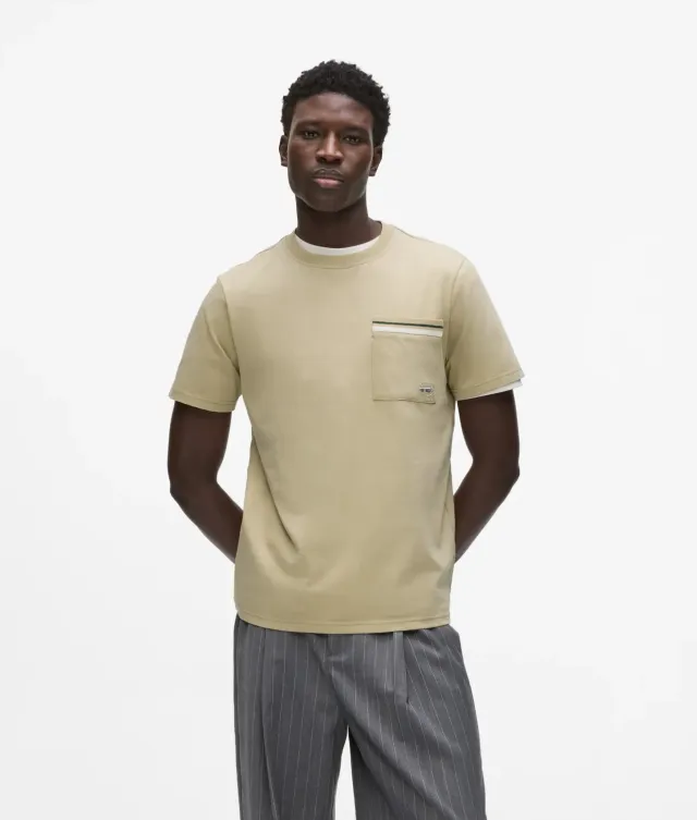 Karl Lagerfeld Ikon Stripe Pocket T-Shirt Bio