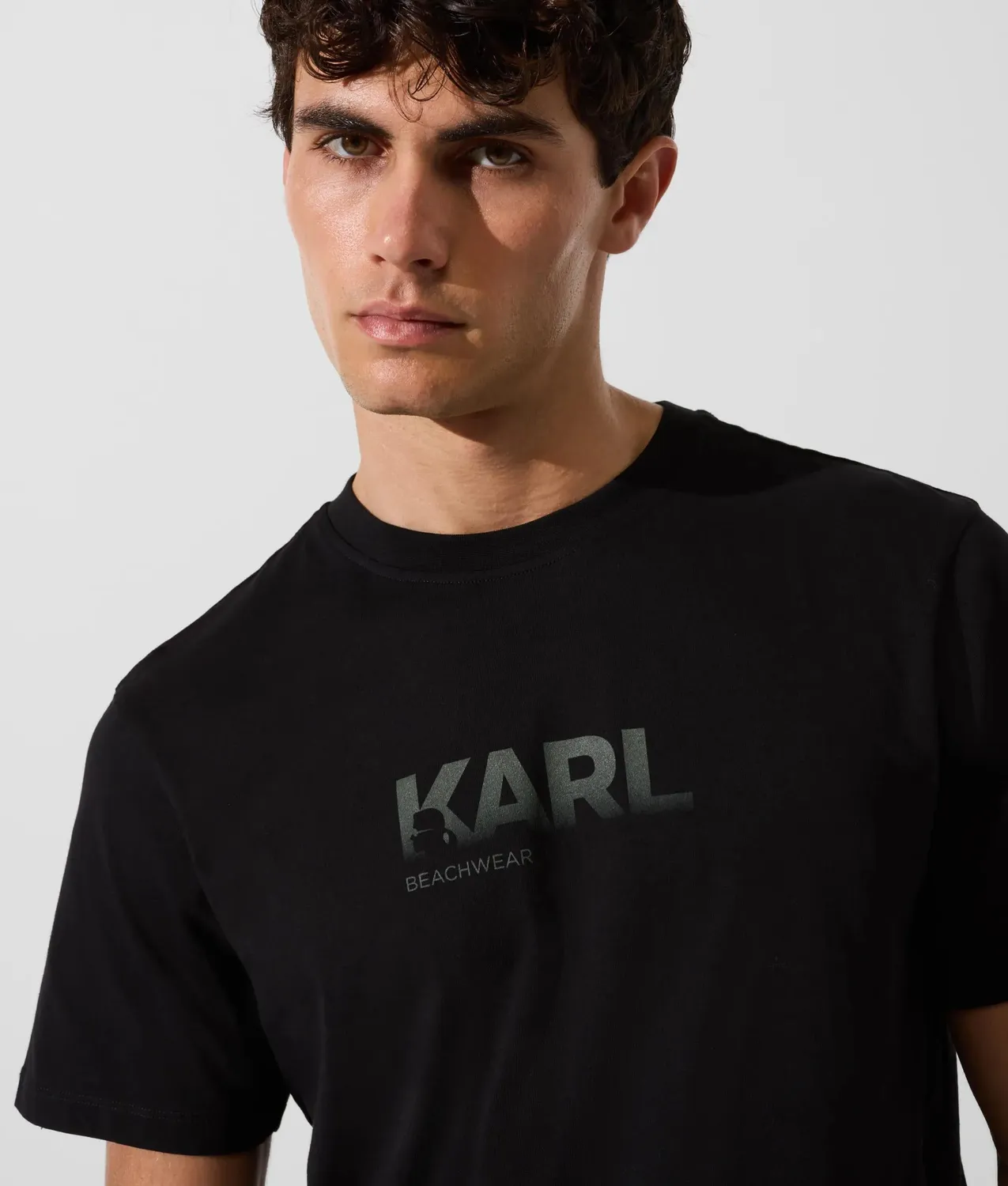 Karl Lagerfeld Ombré Logo Beach T-Shirt weiß
