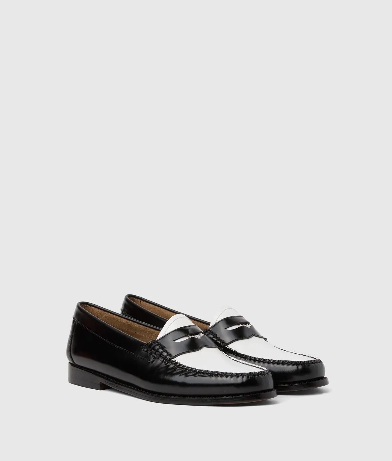 Karl Lagerfeld x Bass Penny Loafer Leder Schwarz-Weiß