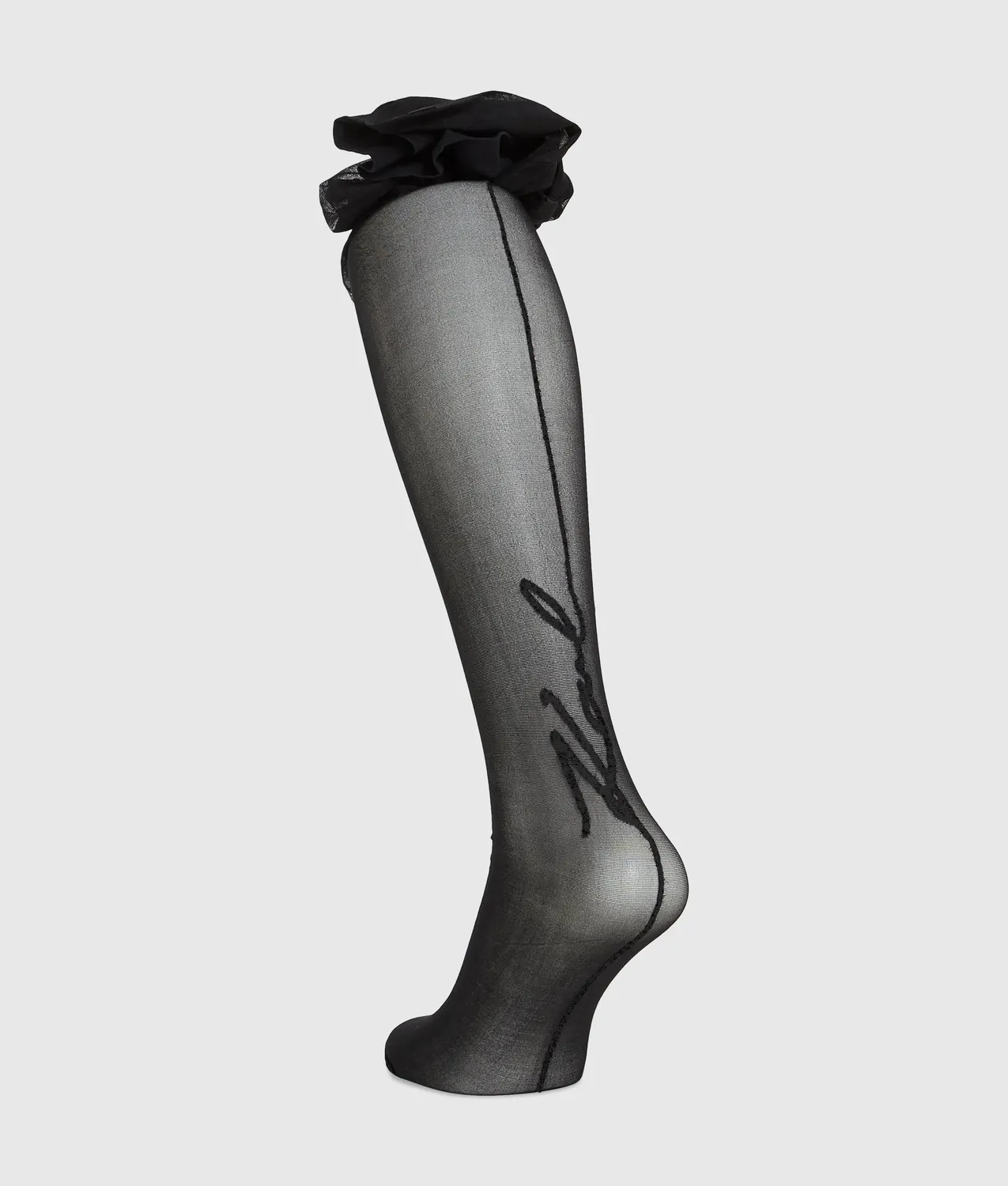 Karl Lagerfeld Signature Strumpfhose Naht schwarz sheer