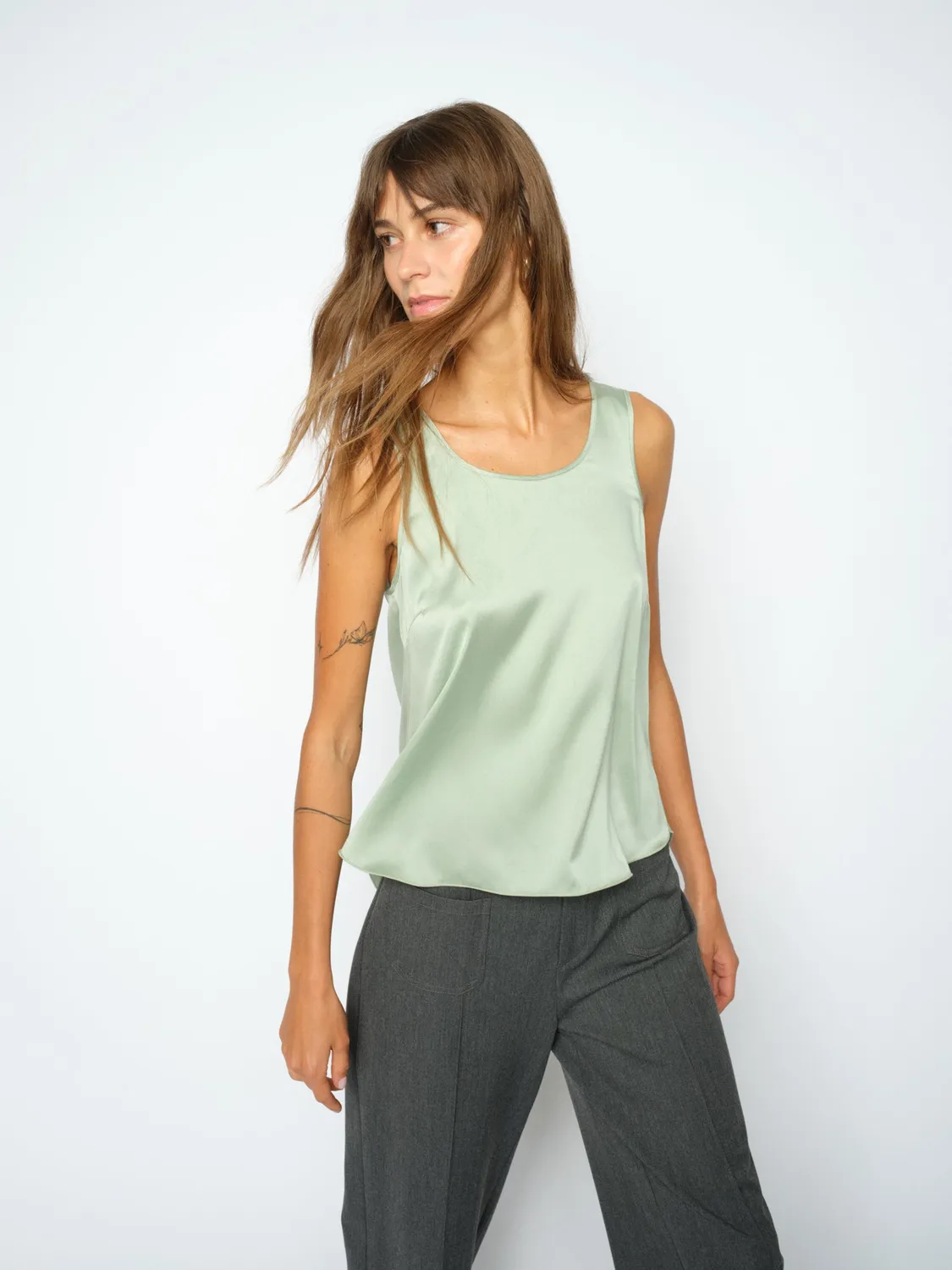 Mos Mosh MMAstrid Silk Tank Top Seide Rundhals