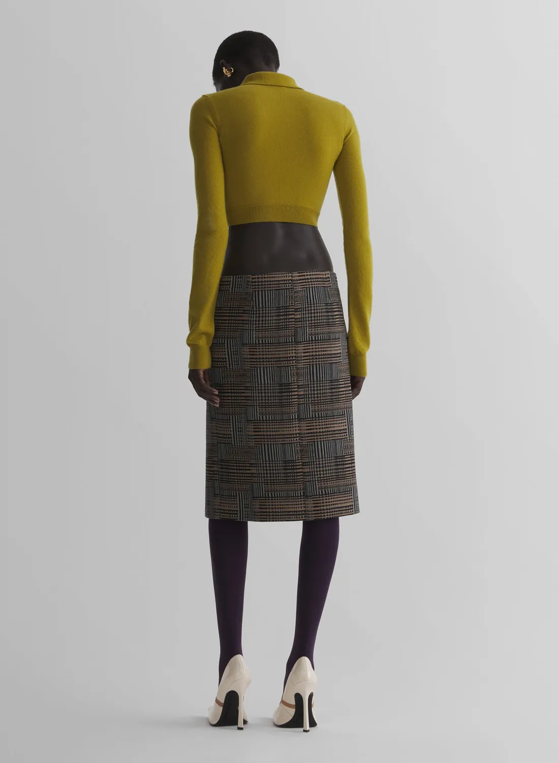 Mugler Moss Cashmere Polo moos Kaschmir cropped