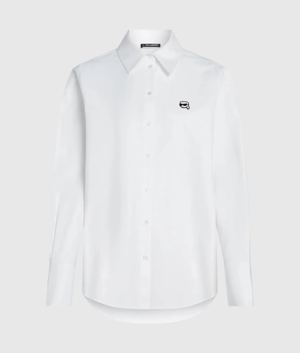 Karl Lagerfeld Ikon Bluse Baumwolle Knopfleiste Stick