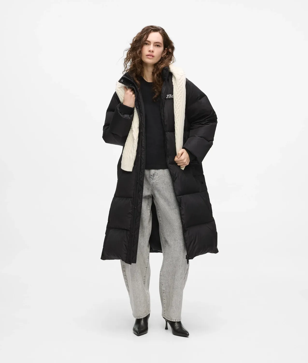 Karl Lagerfeld Lange Pufferjacke Kapuze