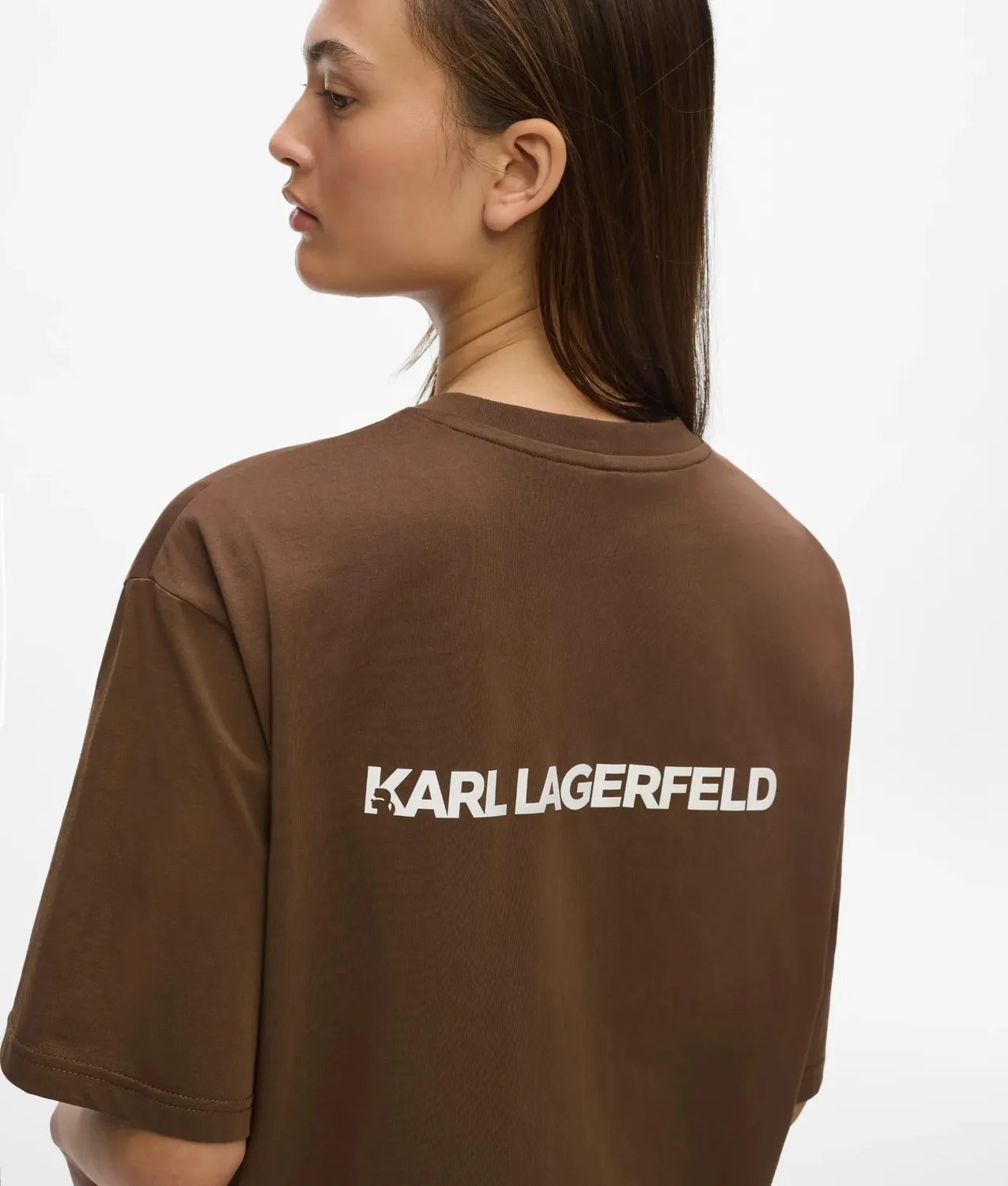 Karl Lagerfeld Logo Athleisure T-Shirt XS-XL Boxy Weiss Schwarz