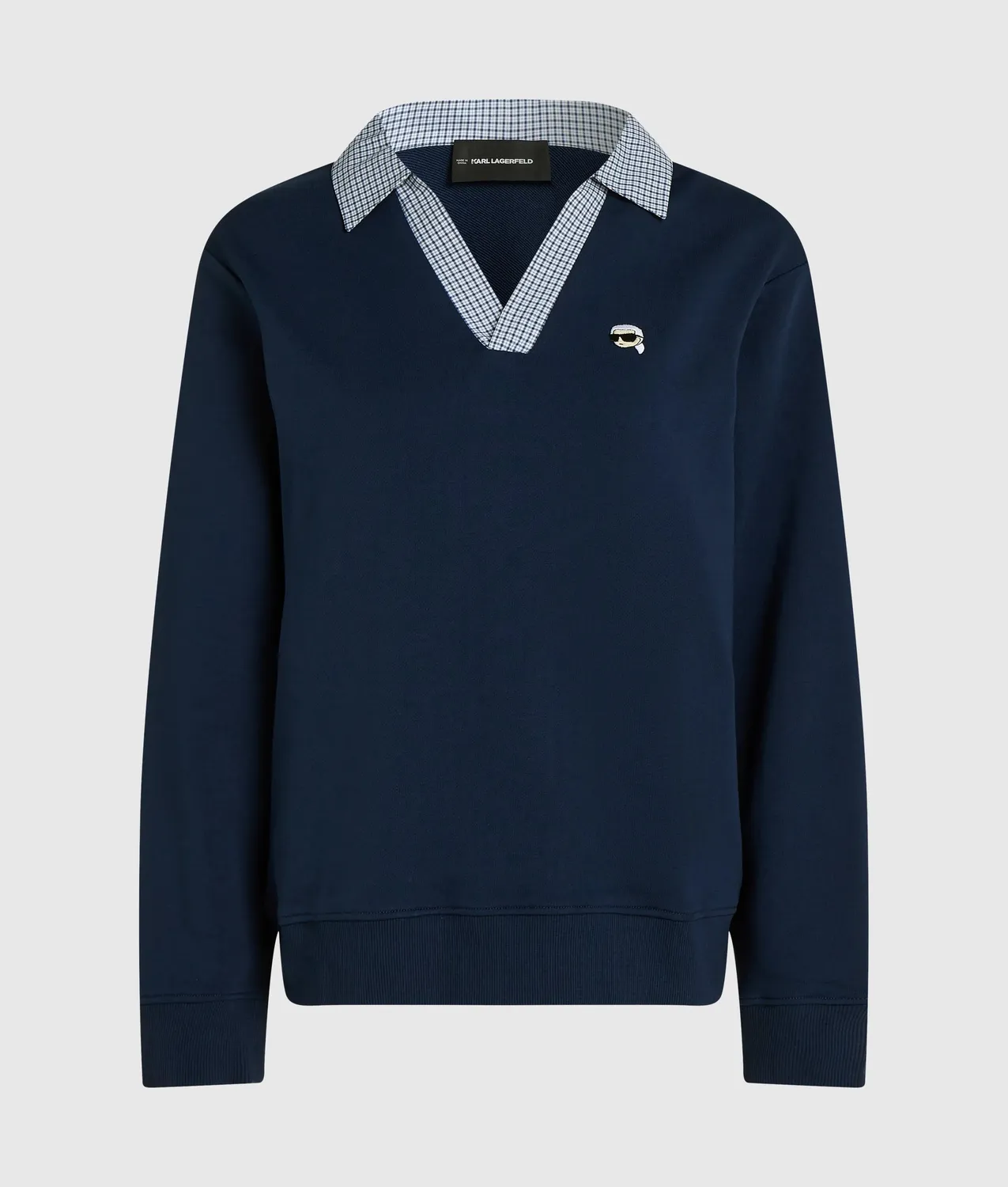 Karl Lagerfeld Ikon V-Neck Sweatshirt Stickerei