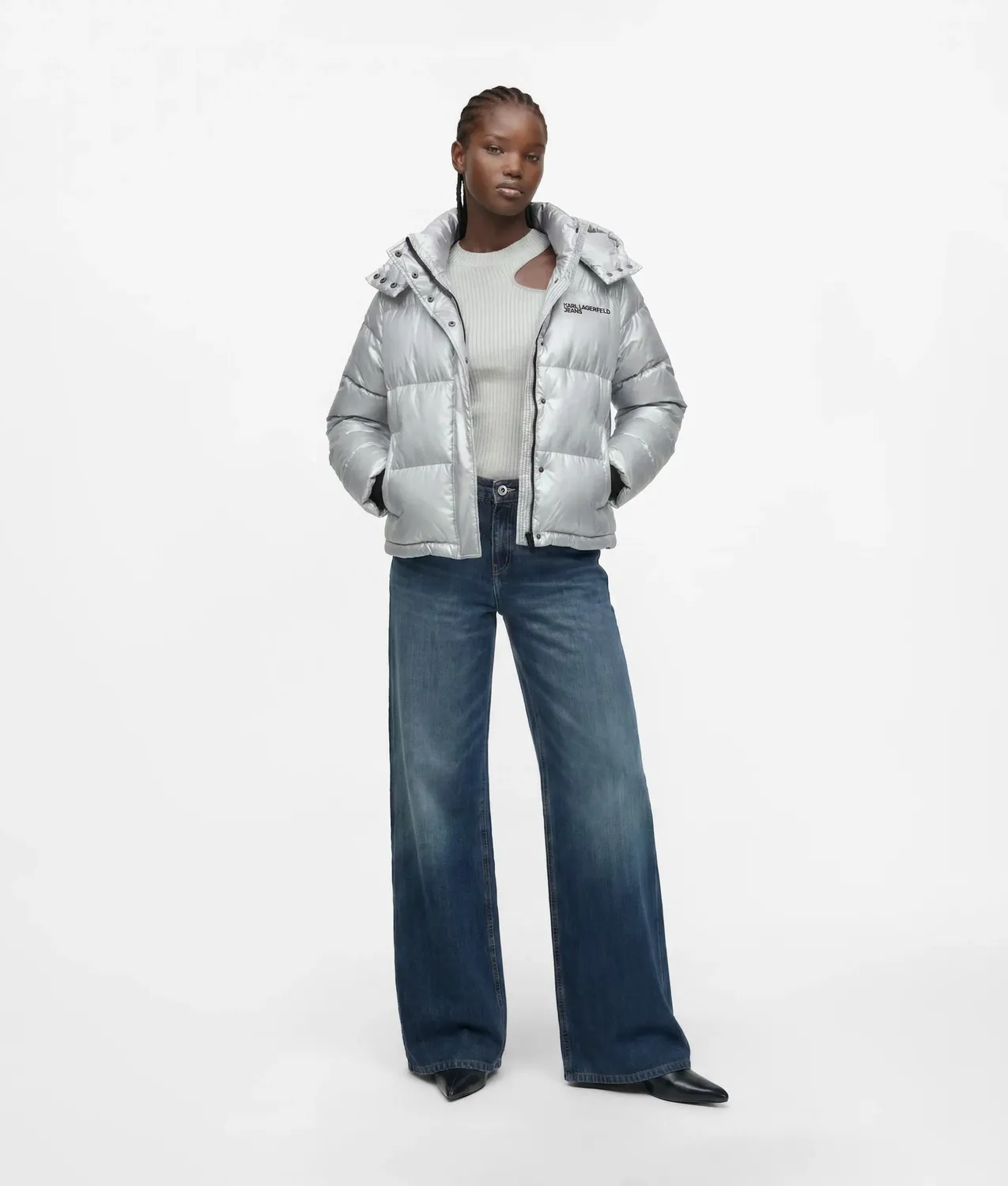 Karl Lagerfeld Jeans Cropped Pufferjacke Shiny