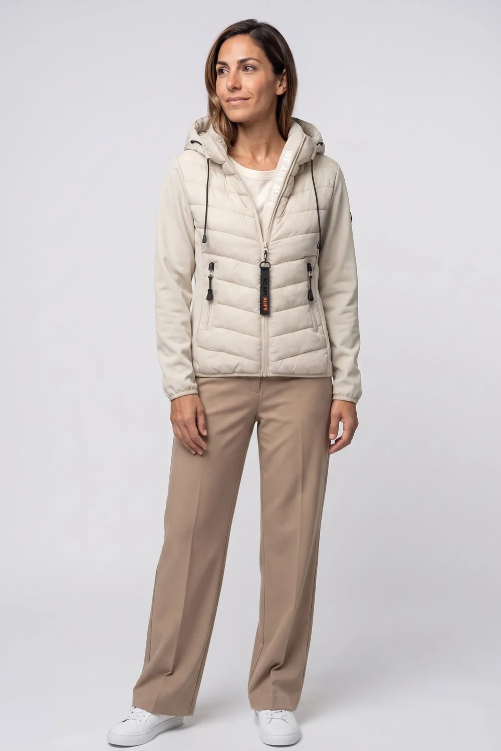 Alife & Kickin ZeliaAK A Hybridjacke Beige Damen kurz