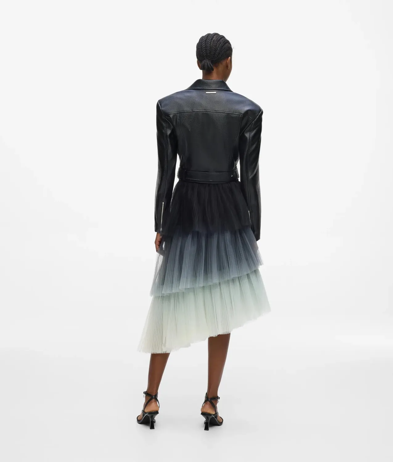 Karl Lagerfeld Asymmetric Ombré Tüllrock Stufenrock Degradé
