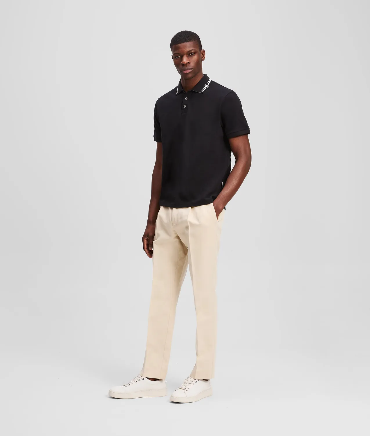 Karl Lagerfeld Contrast Piping Polo Shirt Baumwolle
