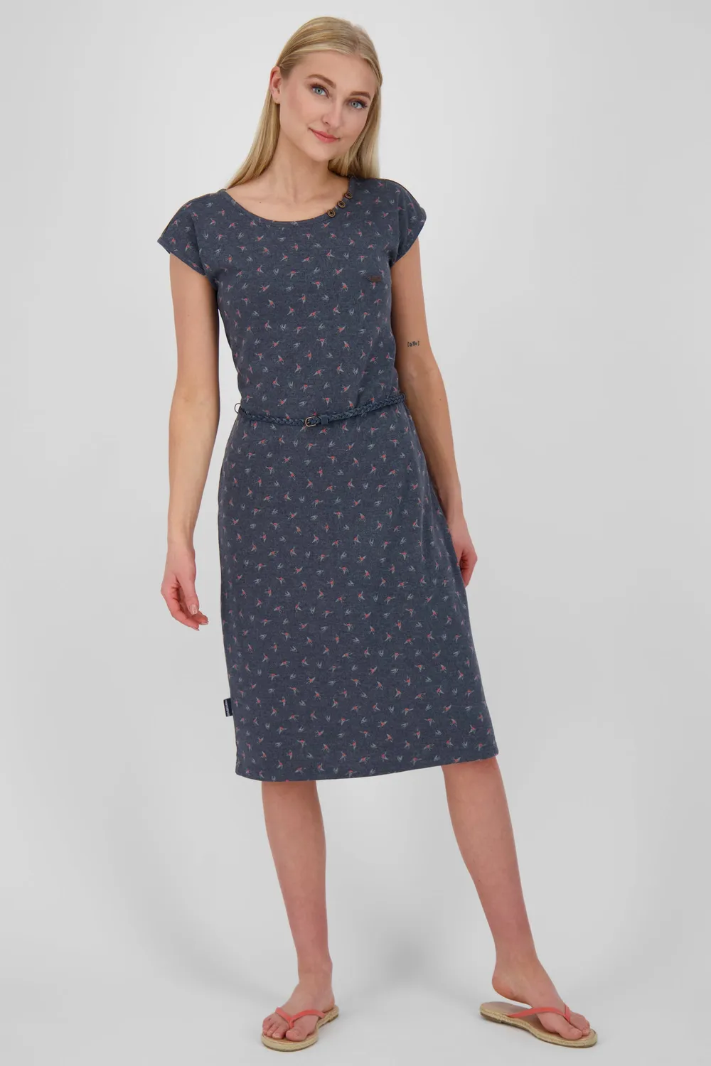 Alife & Kickin MelliAK Kleid Dunkelblau Print