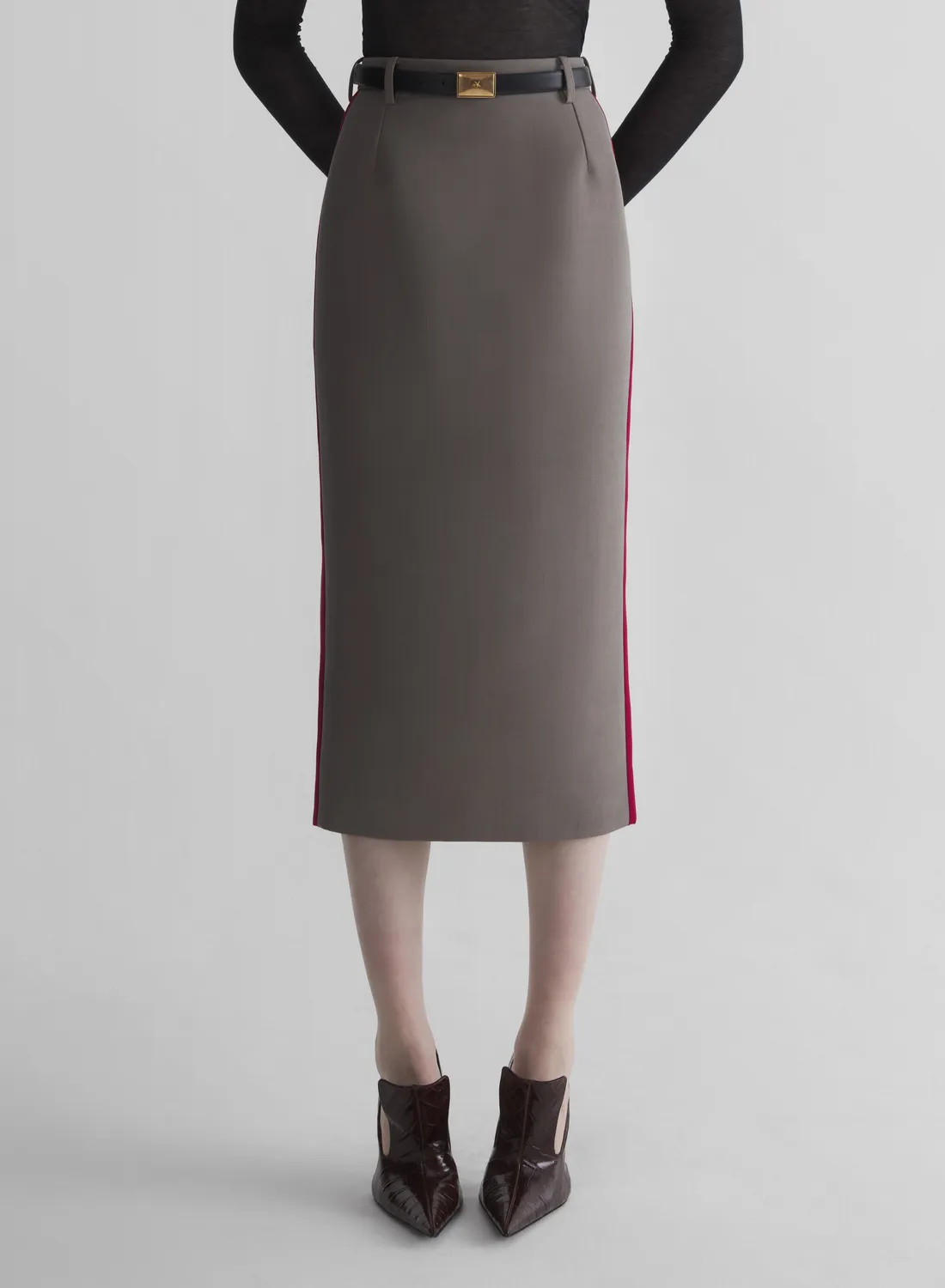 Mugler Pencil Skirt Midi Bicolor Wolle