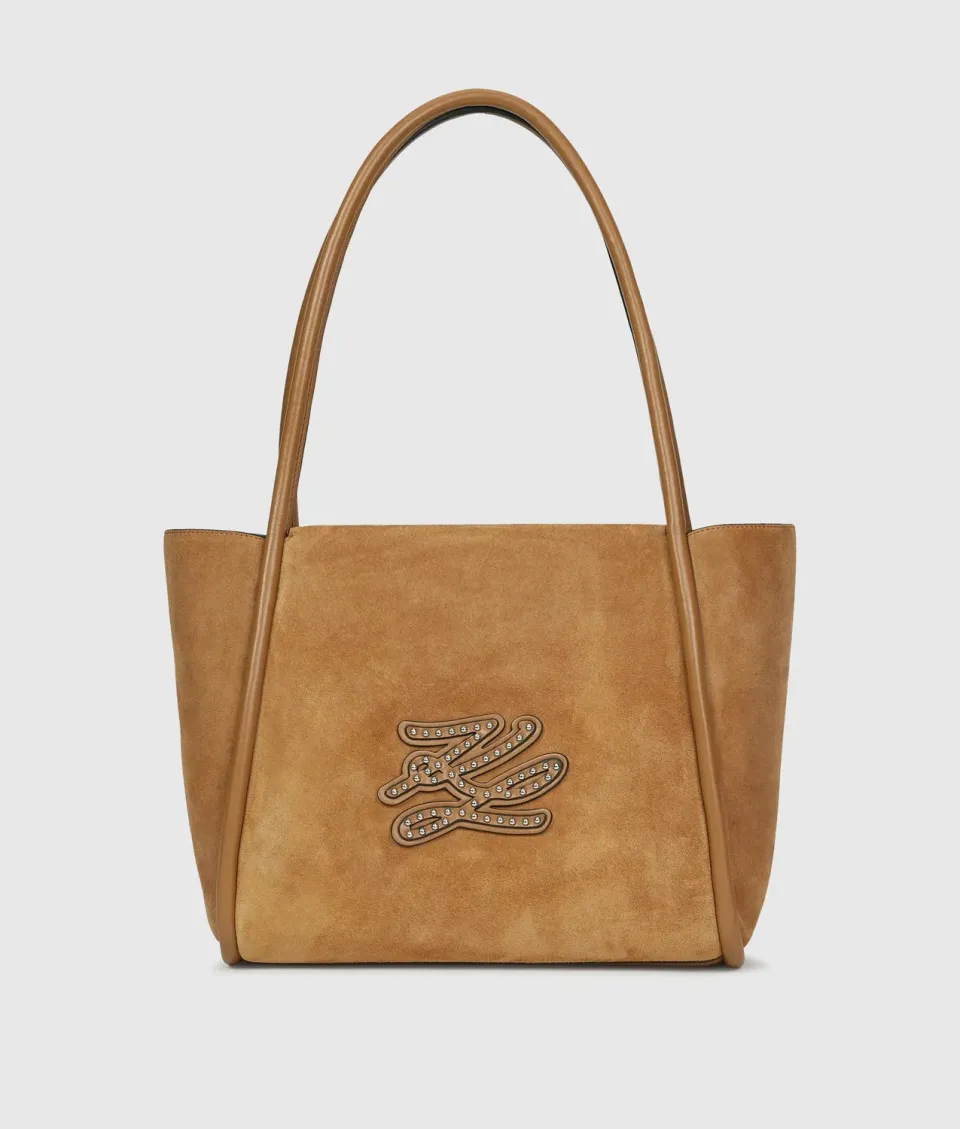 Karl Lagerfeld K/Autograph Patch Tote Wildleder