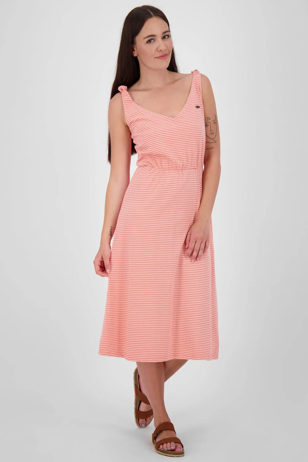 Alife & Kickin MelinaAK Dress Orange gestreift