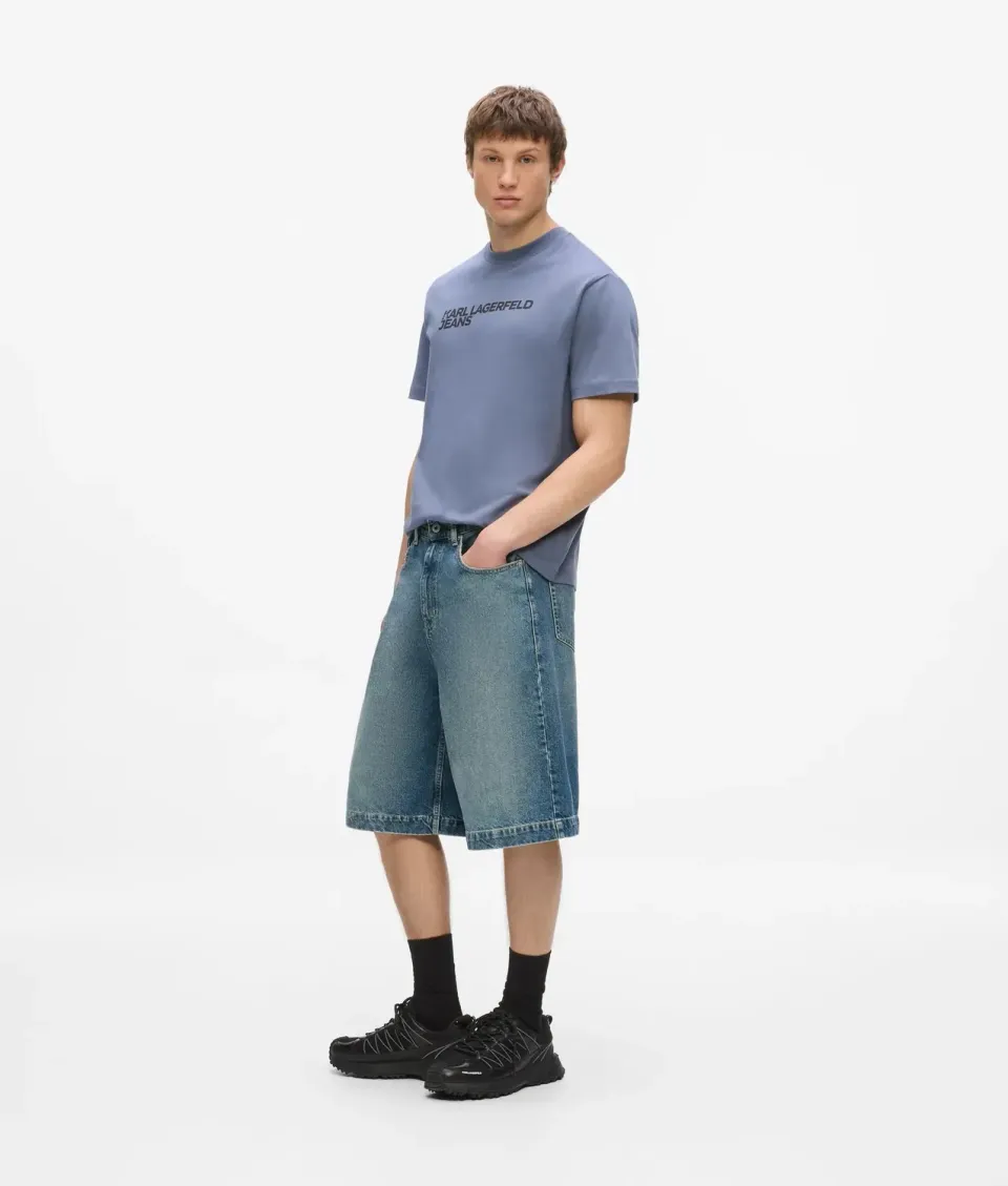 Karl Lagerfeld KL Jeans Baggy Washed Denim Shorts Herren washed
