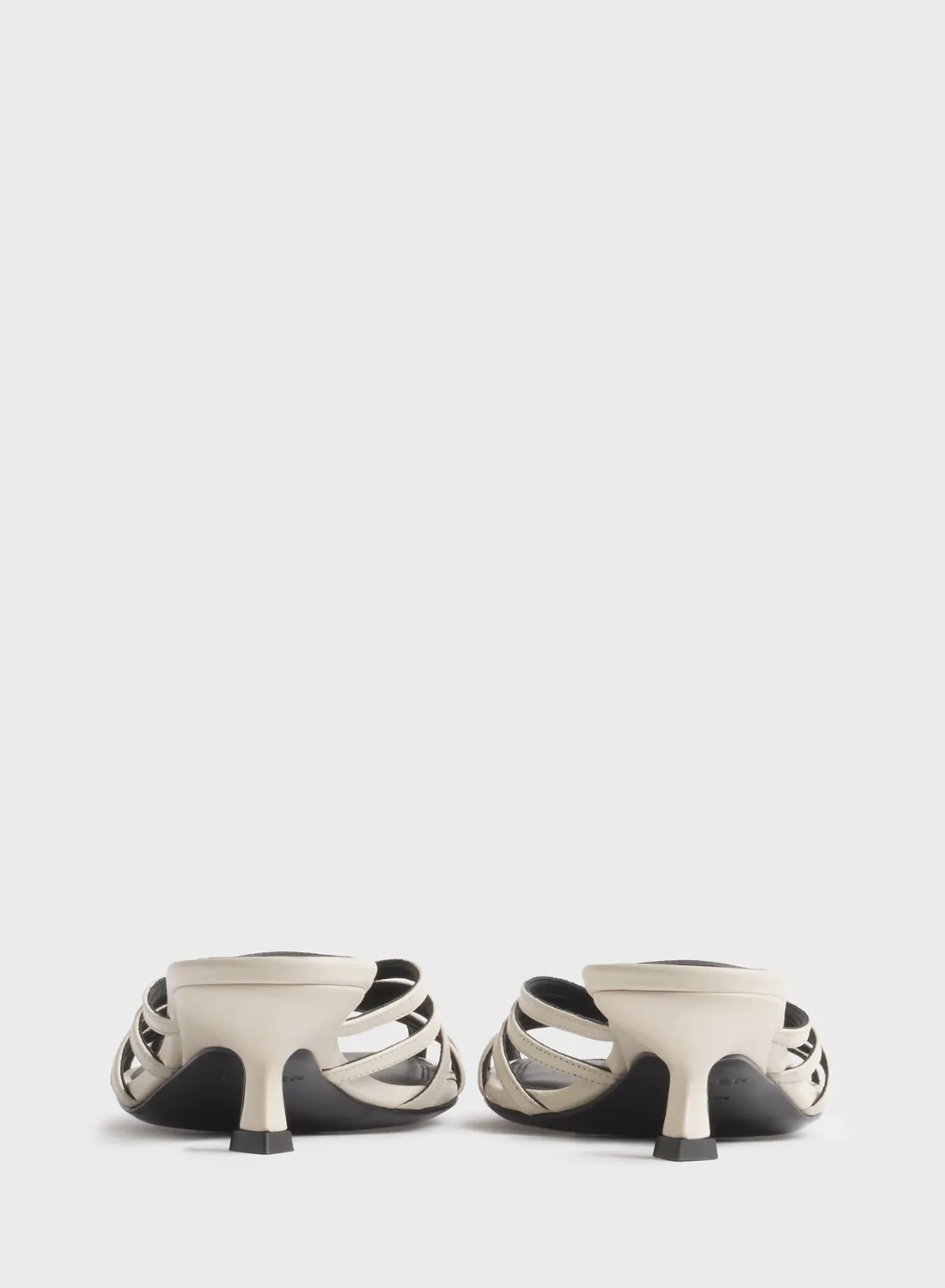 Mugler Knotted Strap Mules 45 weiß Leder