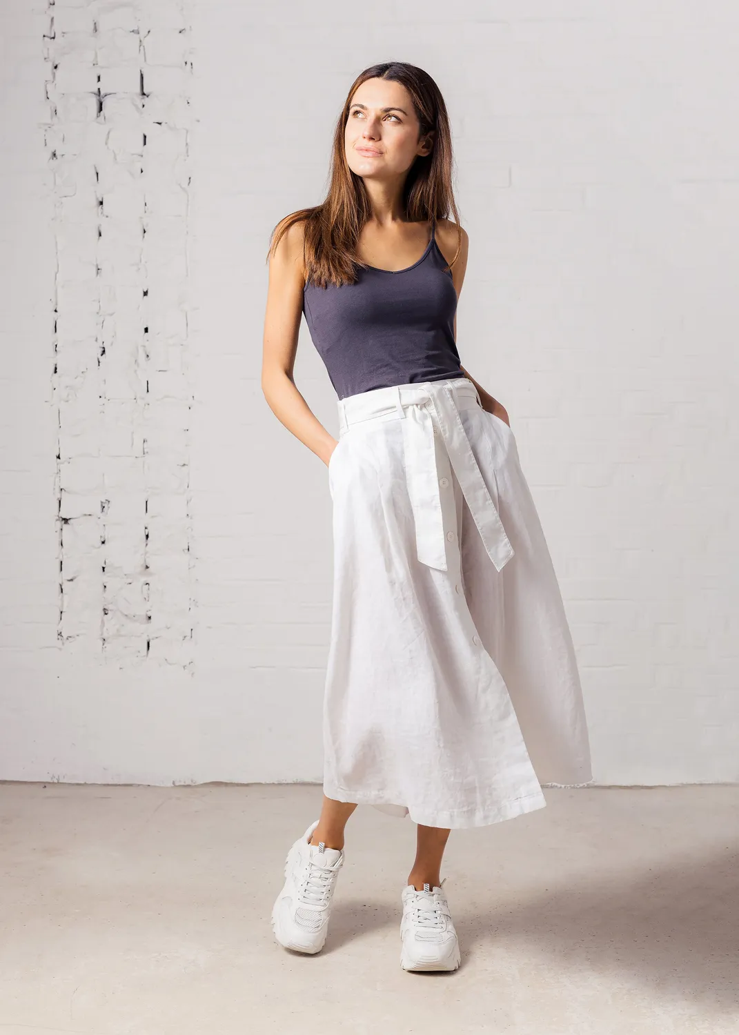 Senatex Veganer Leinenrock White 100% Leinen
