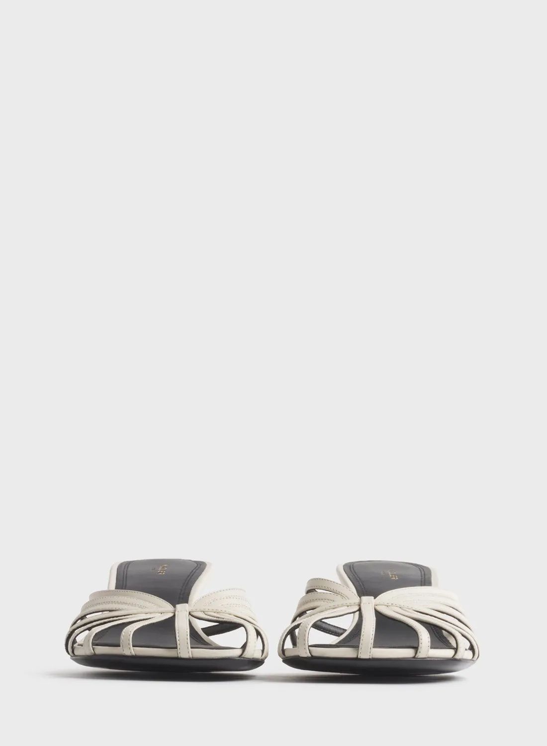 Mugler Knotted Strap Mules 45 weiß Leder