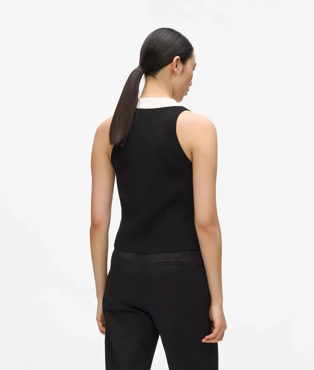Karl Lagerfeld Tailored Stricktop weiß Kragen XS-XXL