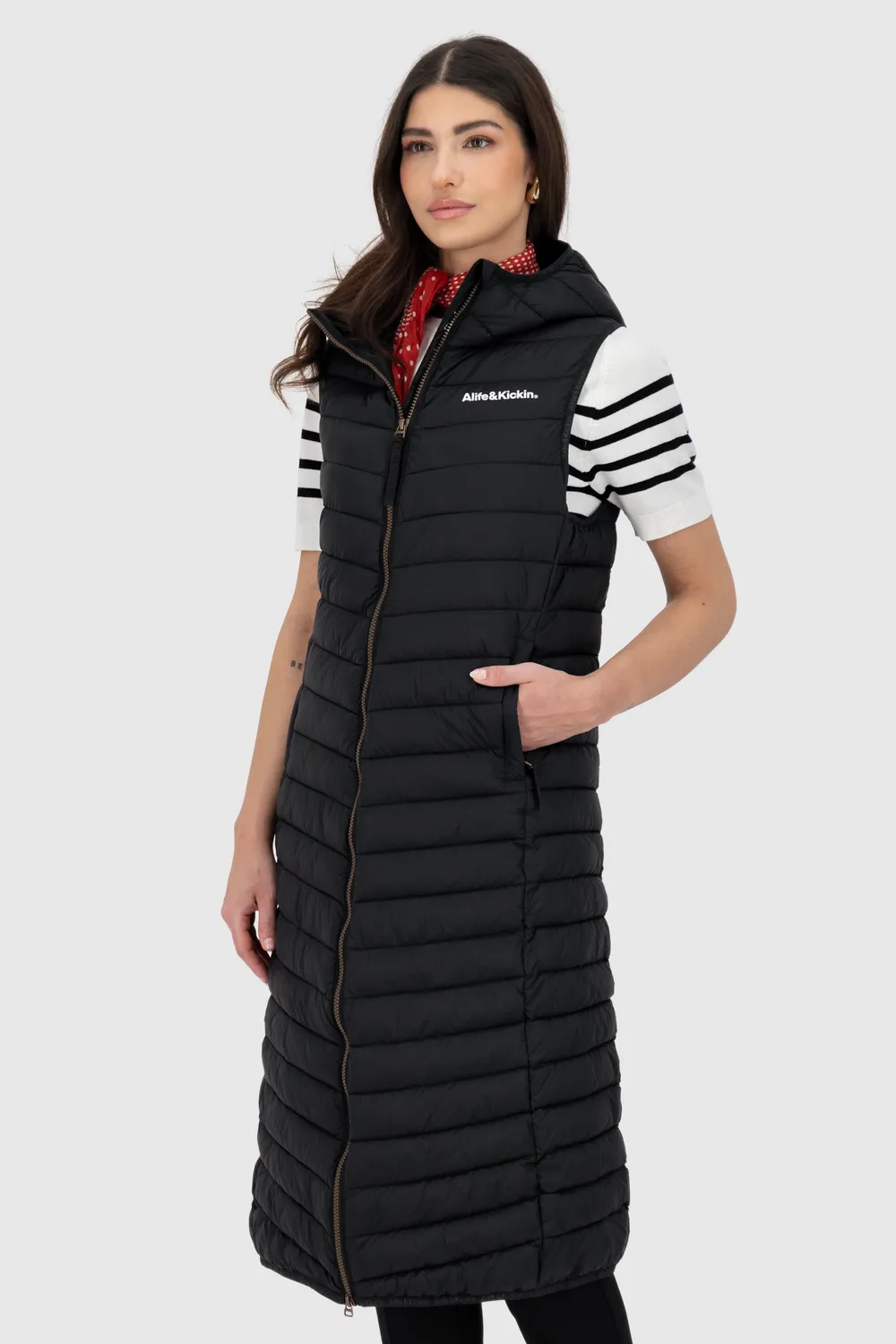 Alife & Kickin JurinaAK A Weste Schwarz Damen Lang