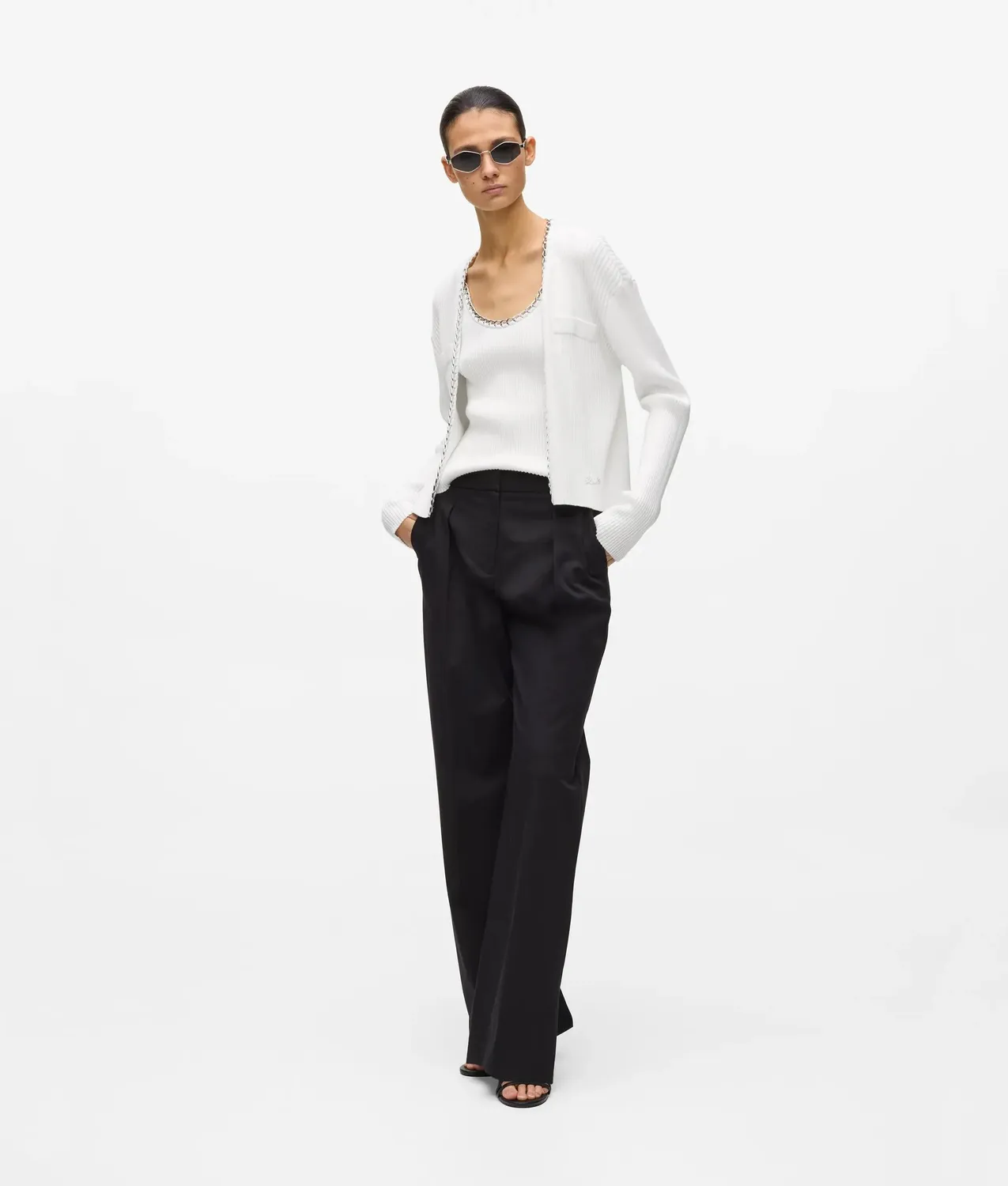 Karl Lagerfeld Chain Stricktop ärmellos Kette schwarz