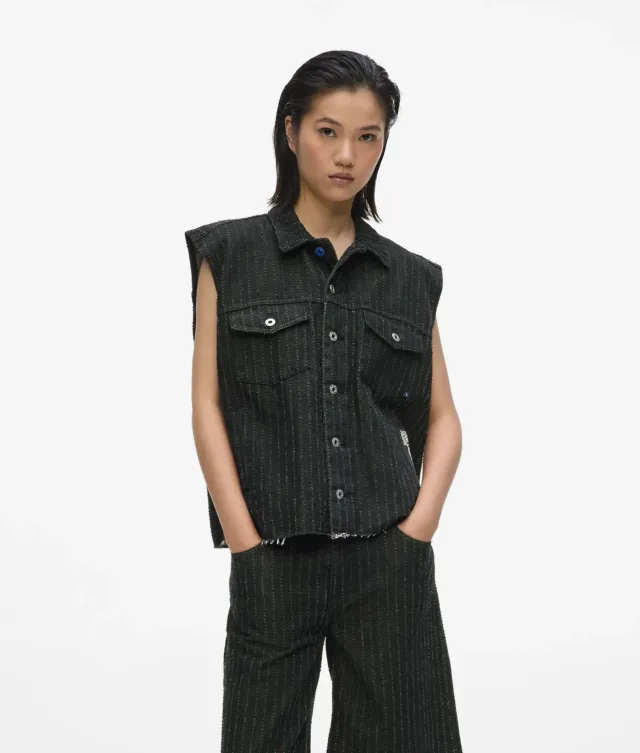 Karl Lagerfeld KL Jeans Pinstripe Jeansweste Denim XS-XL