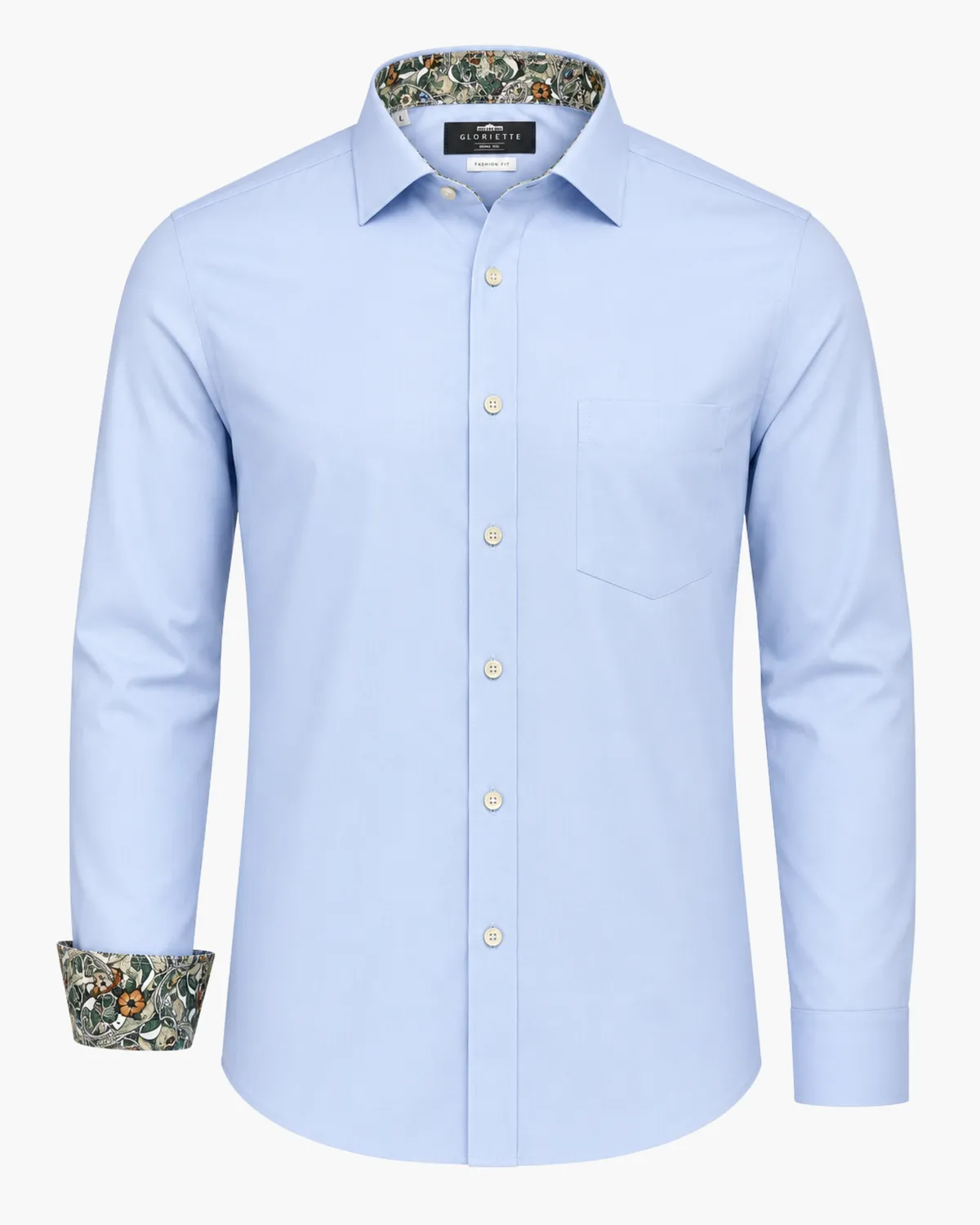 Gloriette Hemd Fashion-Fit blau Iron Free Langarm