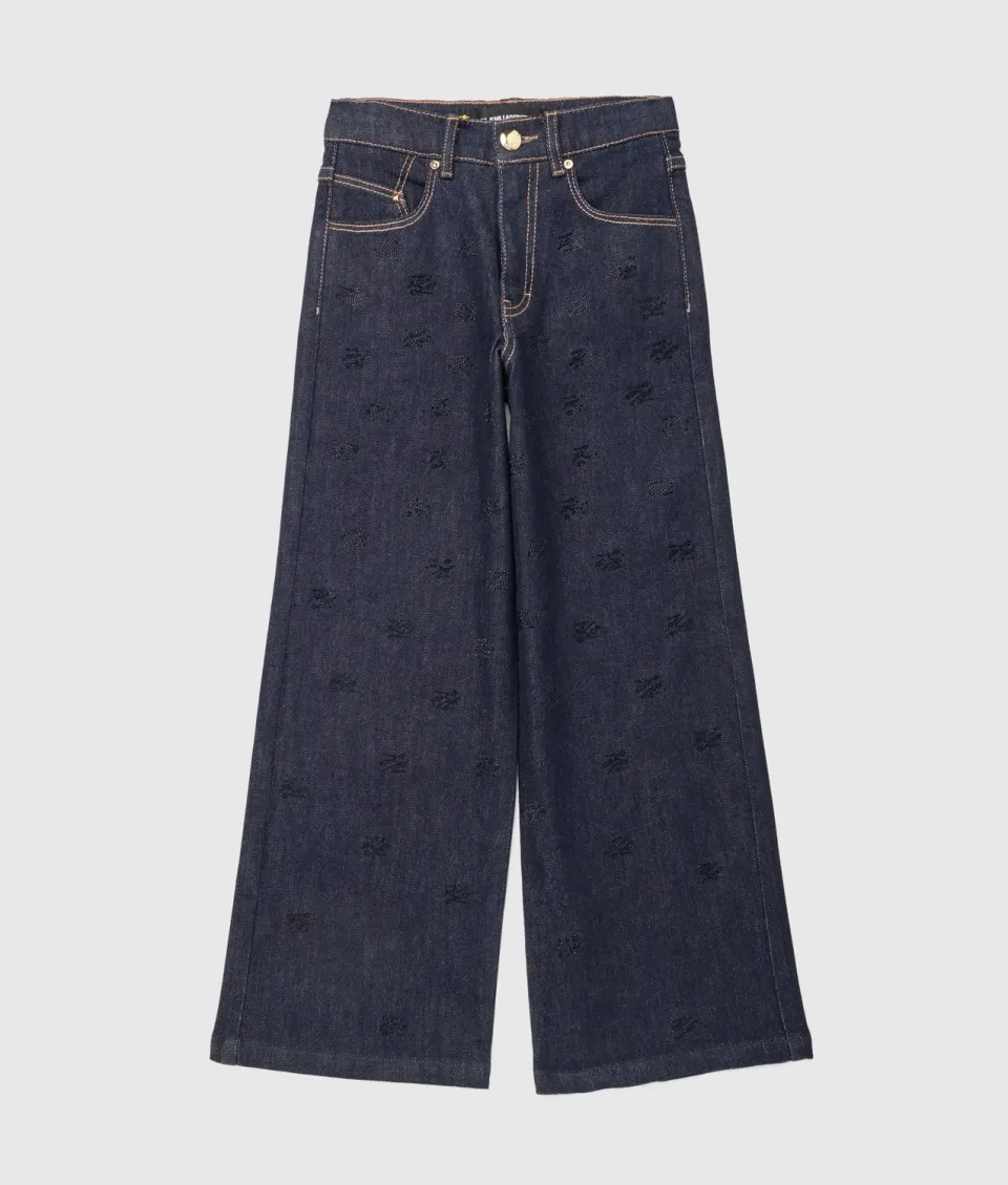 Karl Lagerfeld Girls Rhinestones Flared Jeans Mädchen Strass