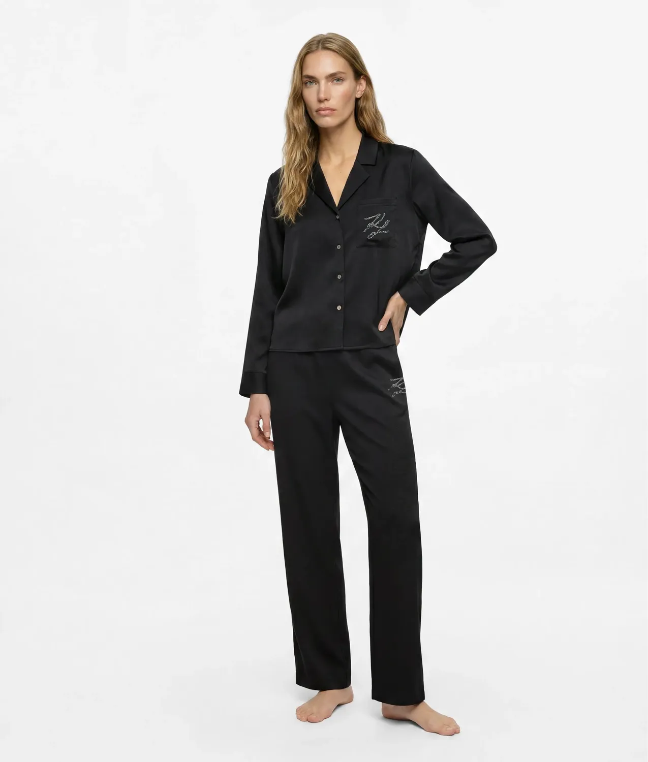 Karl Lagerfeld Autograph Rhinestone Pyjama-Set Damen