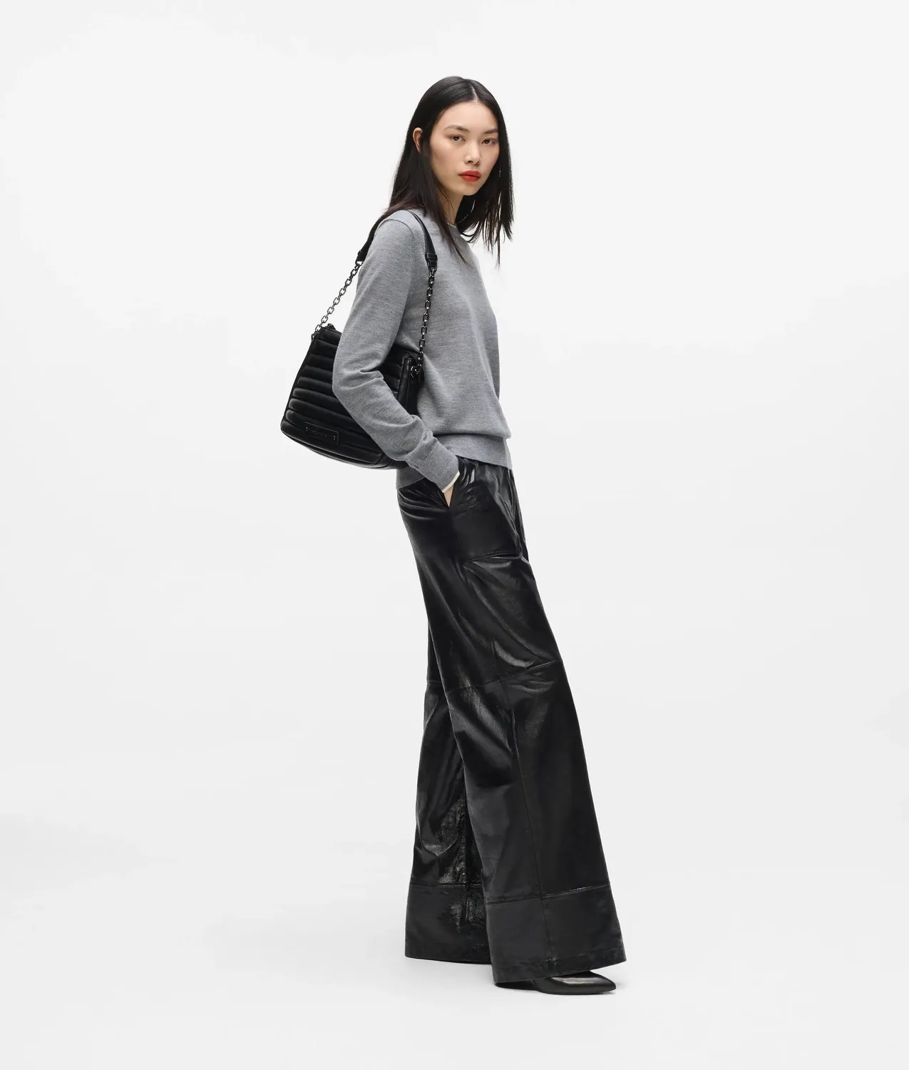 Karl Lagerfeld Merino Crewneck Pullover Wolle Paspel